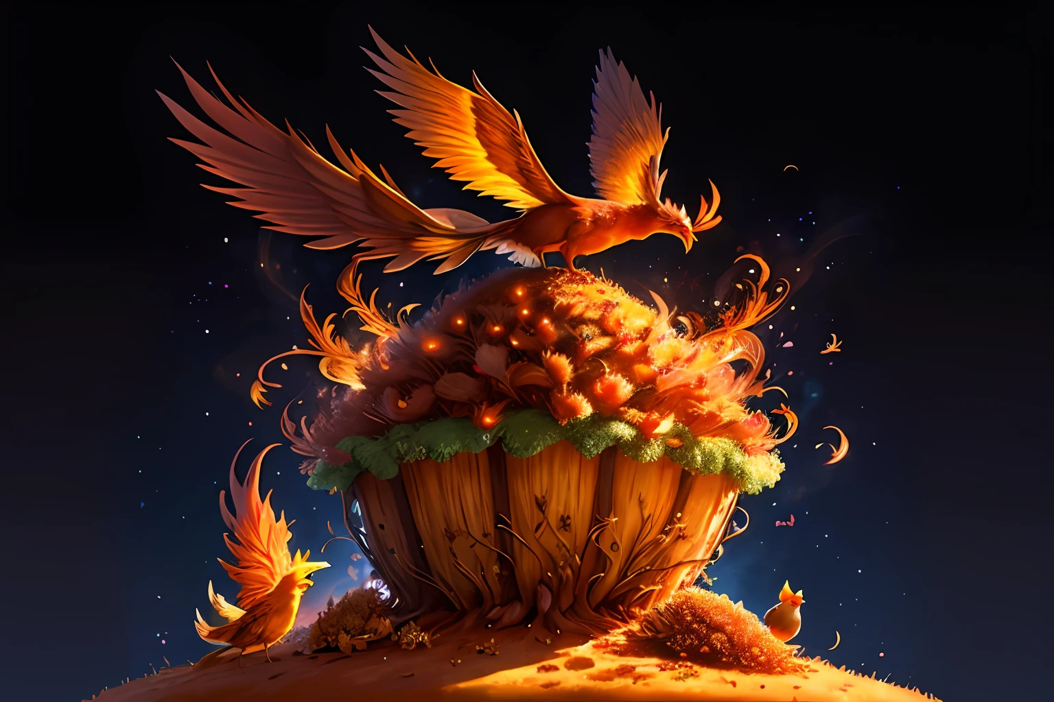 anthill with a phoenix on top