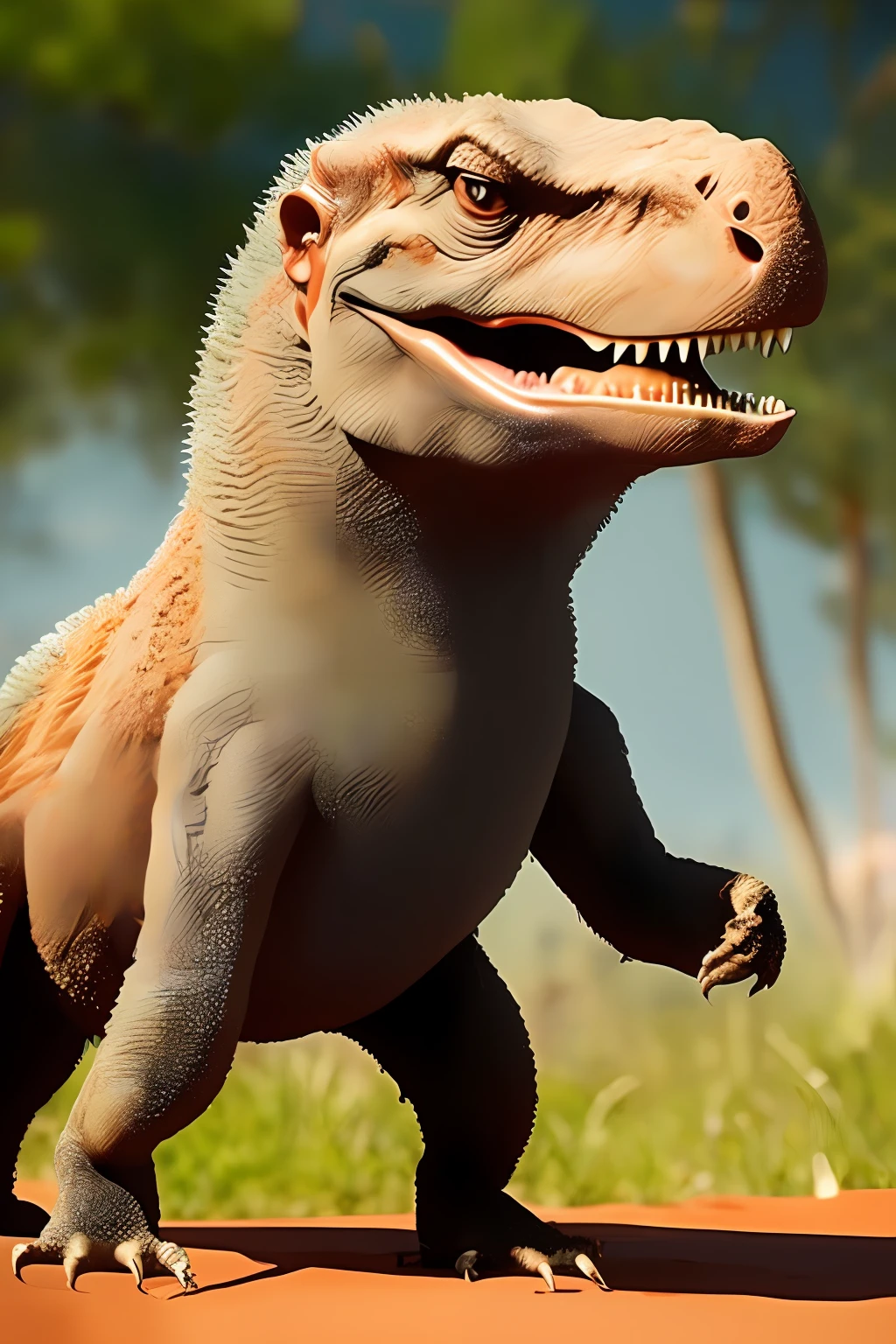 anthill with trex remains epic realistic
