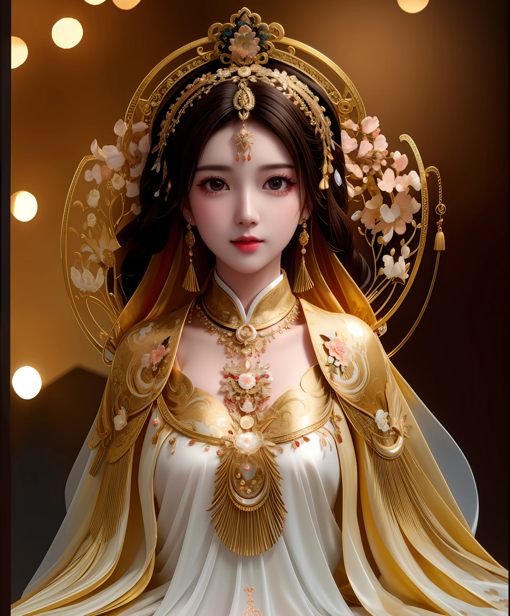 best quality, masterpiece, highres, 1girl,china dress,hair ornament,necklace, jewelry,Beautiful face,upon_body, tyndall effect,photorealistic, dark studio, rim lighting, two tone lighting,(high detailed skin:1.2), 8k uhd, dslr, soft lighting, high quality, volumetric lighting, candid, Photograph, high resolution, 4k, 8k, Bokeh,