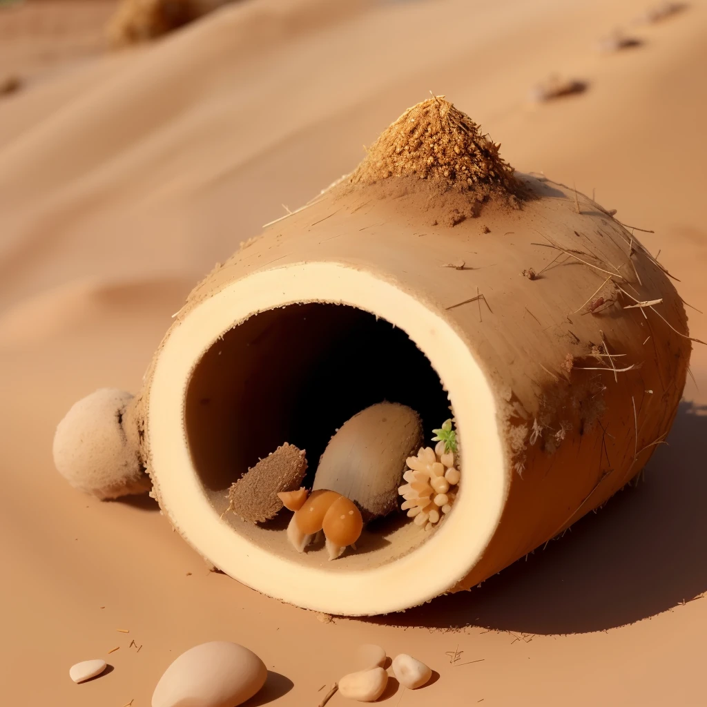a smallanthill made from a twig