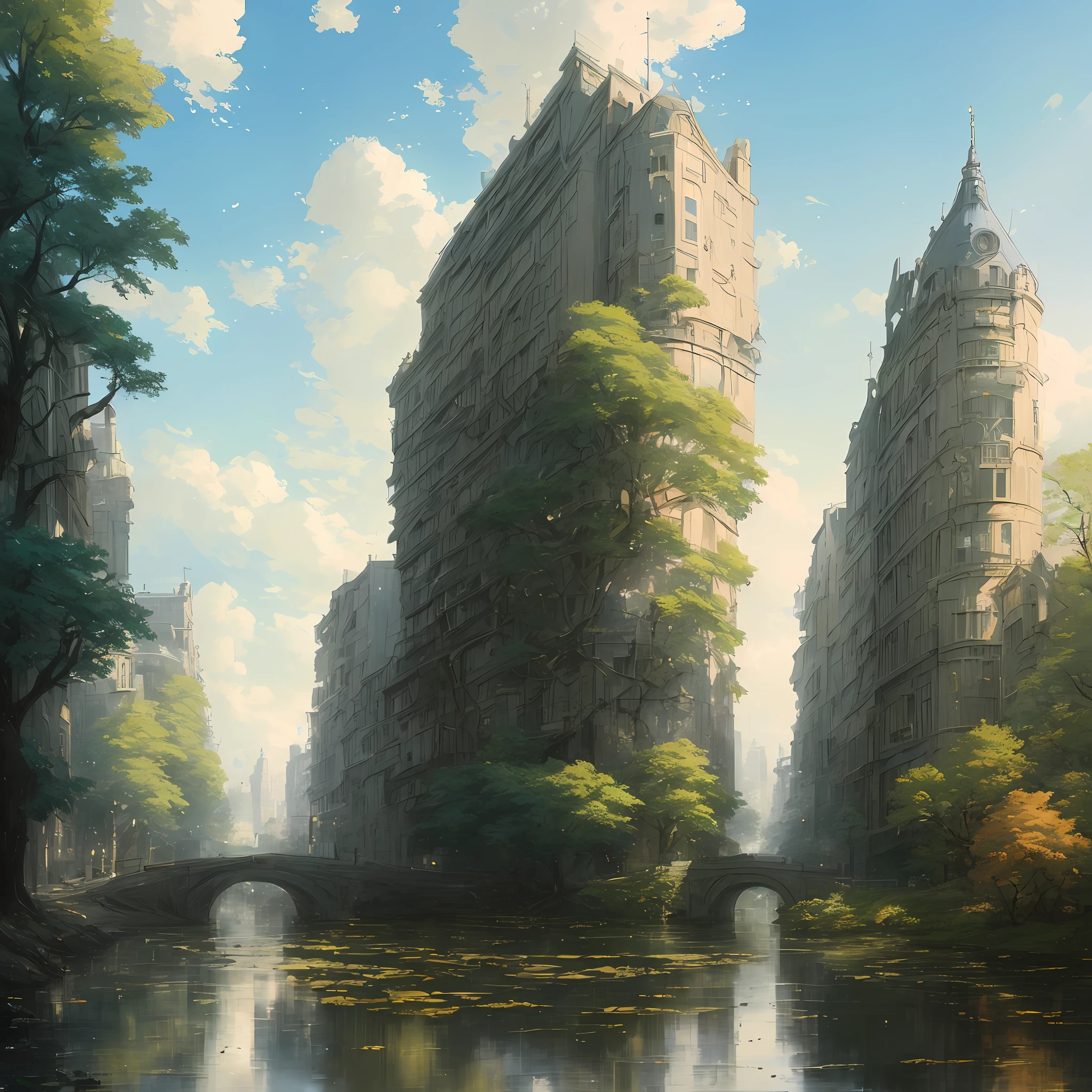 a man and a woman embracing ultra detailed, art by John Constable, by james jean and filip hodas, concept art of city, trend in Artstation|a, painted by greg rutkowski makoto shinkai takashi takeuchi studio ghibli, akihiko yoshida, anime, clean soft lighting, finely detailed features, high resolution, perfect art, stunning atmosphere, trend in pixiv fanbox]