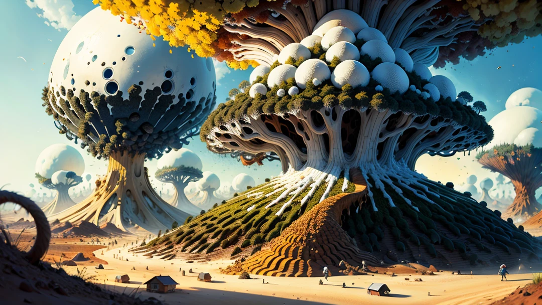 an anthill colony being torn asunder by a violent tornado