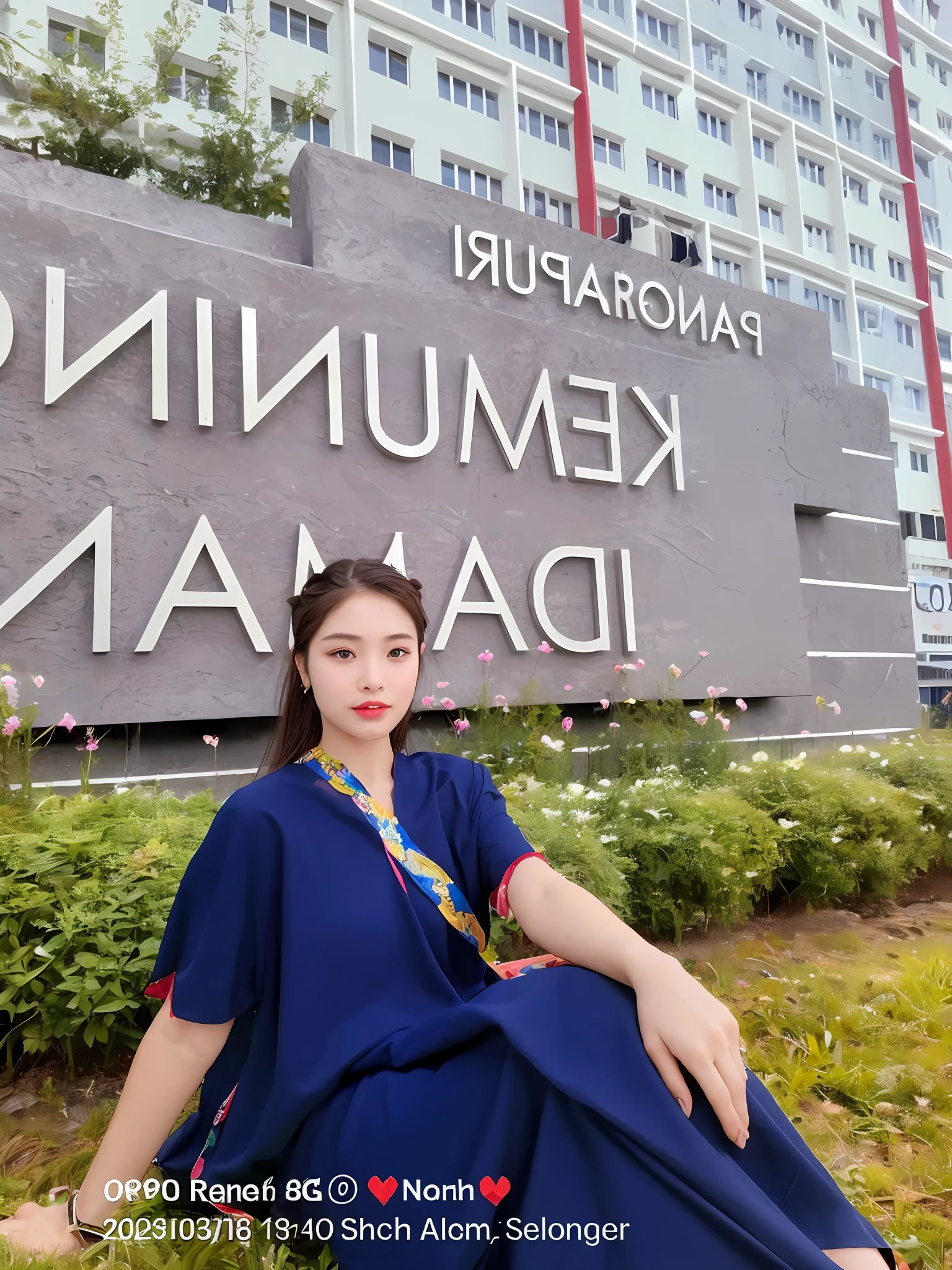 ((best quality, 8k, masterpiece: 1.3)), sharp: 1.2, perfect body beauty: 1.4, slender abs: 1.2, ((layered hairstyle, big breasts: 1.2)), (bandeau dress white: 1.1 ), city streets: 1.2, highly detailed facial and skin textures, detailed eyes, double eyelids, long brown hair, small perspective,