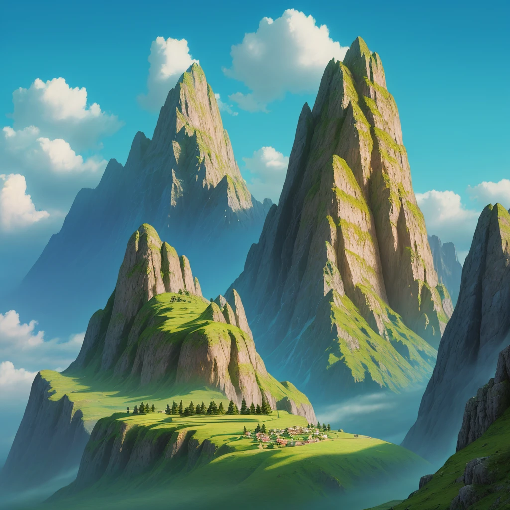 Fantasy epic magical artwork landscape mountains