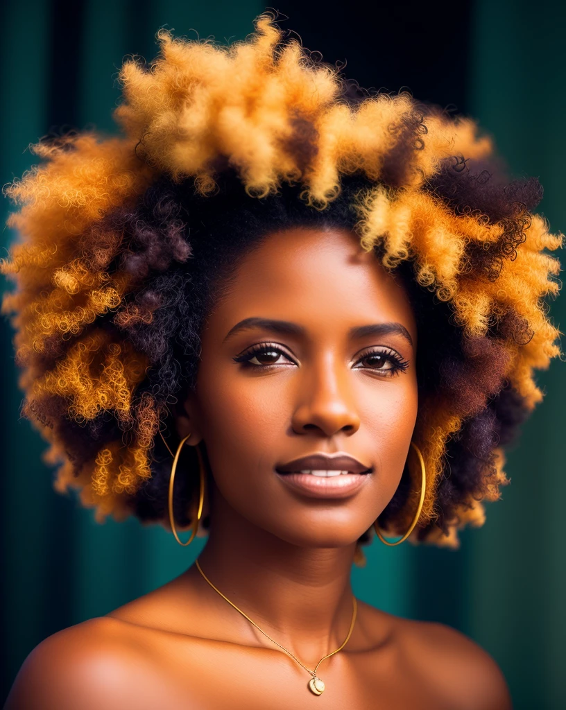 woman with a large afro and a necklace on her neck, marvel universe