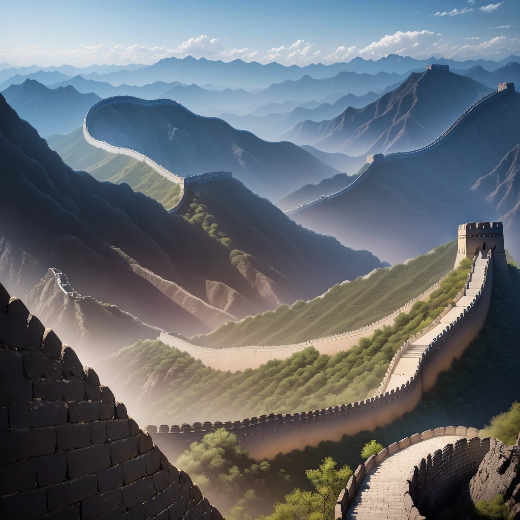 The Great Wall is one of the wonders of the world, and this photograph perfectly captures its scale and complexity. The Great Wall winds through the mountains like a dragon, giving a sense of boundlessness and marveling at human creativity.