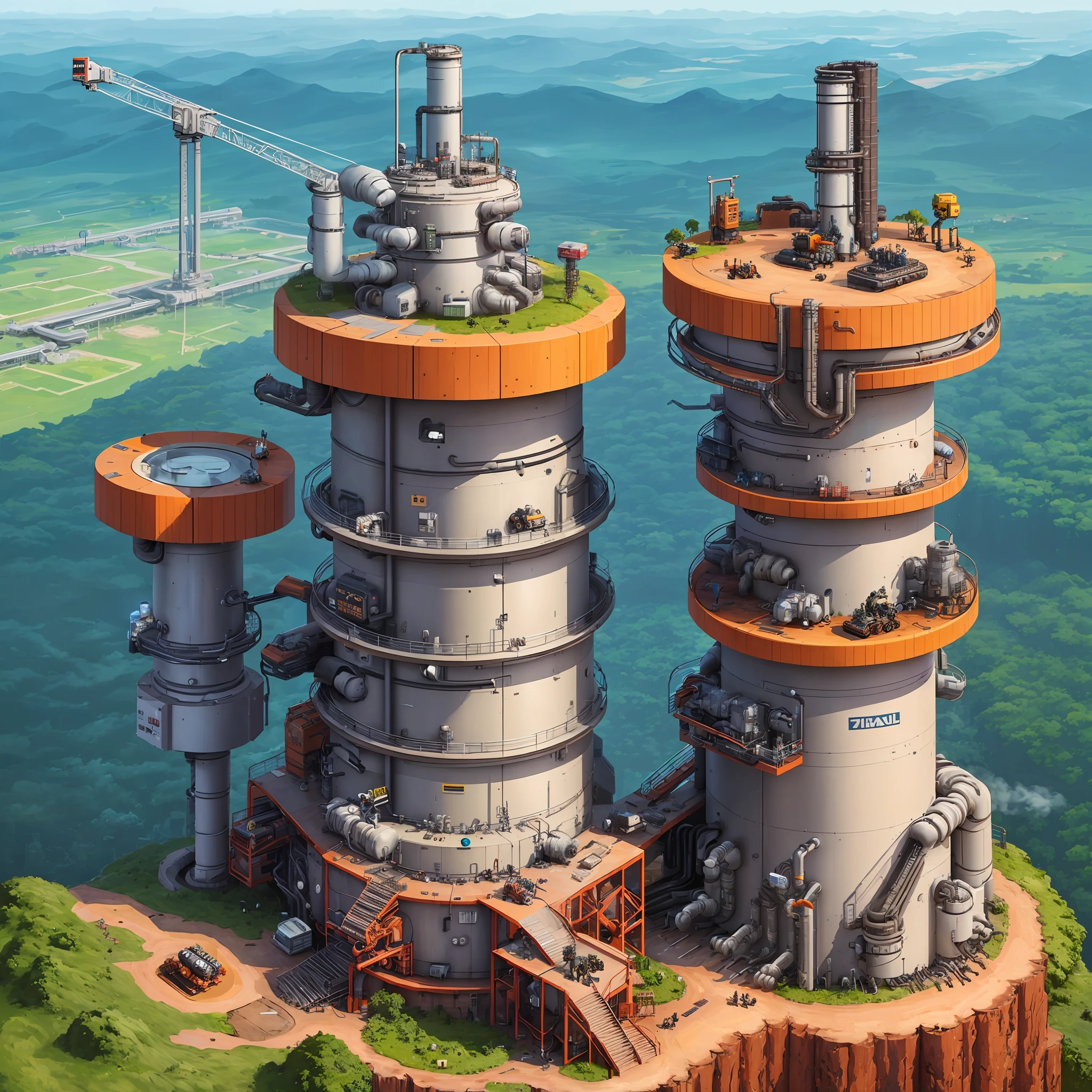 an industrial themed anthill