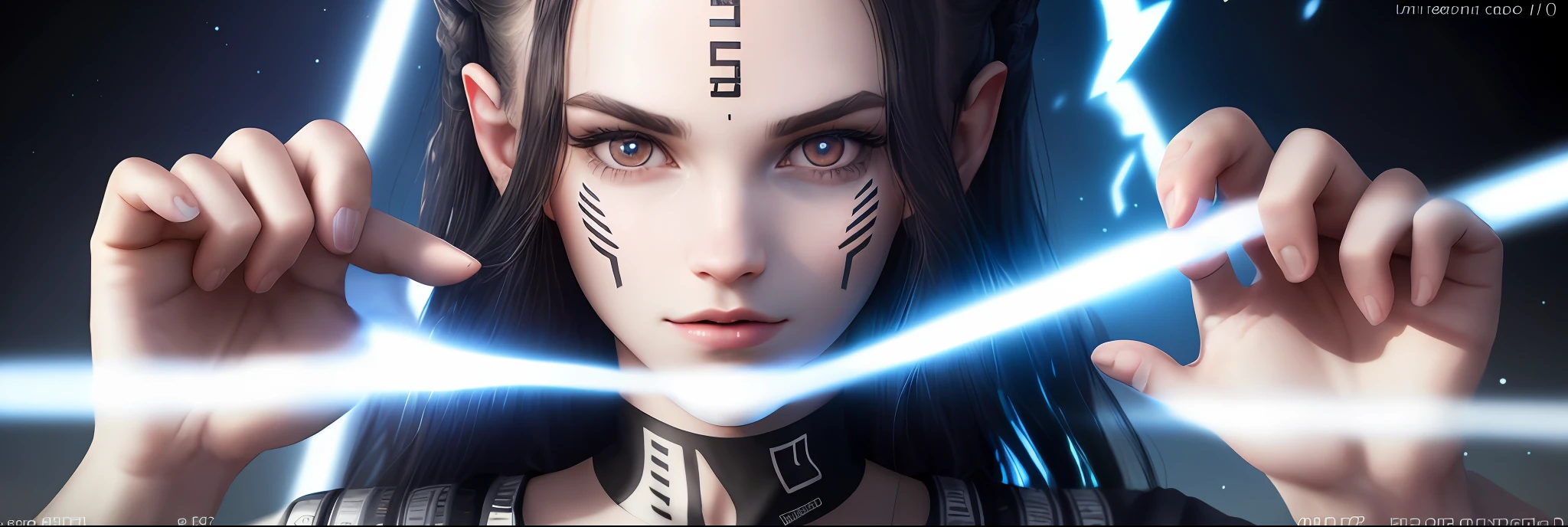 Describe images of people with the mark of the beast on the forehead or right hand number 666, chip, barcode with number 666, technologies, illustration style, high quality images, 8k, ultra realistic images, ultra realistic details