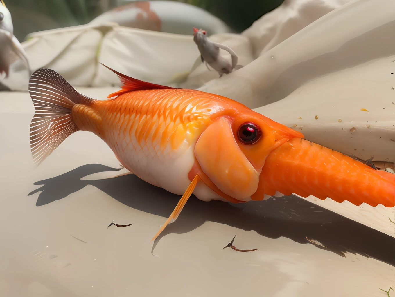 chicken fish hybrid with ants living inside
