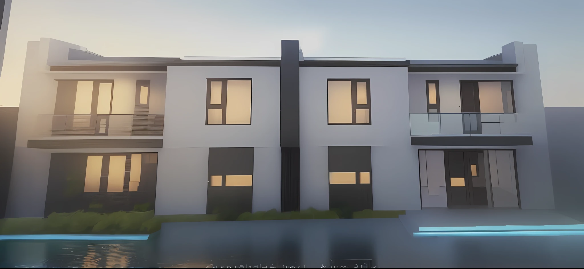 modern villa style architecture, sharpen, high contrast, realistic, 8k