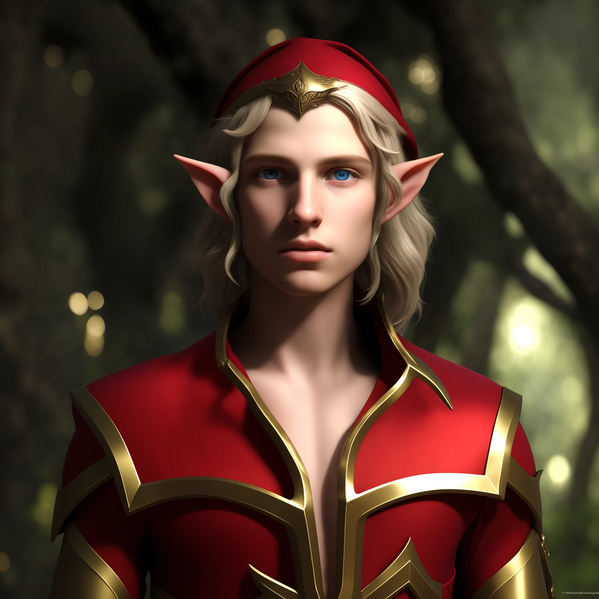 teenage male elf, young beautiful face