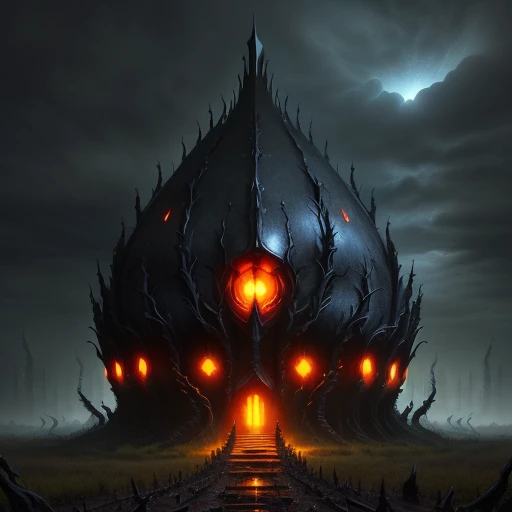 anthill evil lair, evil, dark, gloomy,