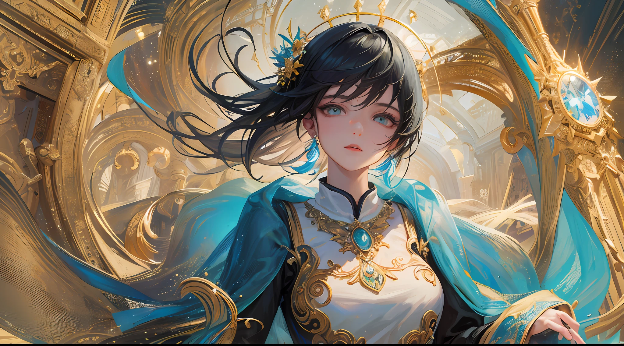 ((геи)), masterpiece, highest quality, best quality, formal art, beautiful and aesthetic: 1.2), extremely detailed eyes, (fractal art: 1.3), colorful, highest level of detail, (perfect face), shiny skin, HDR)