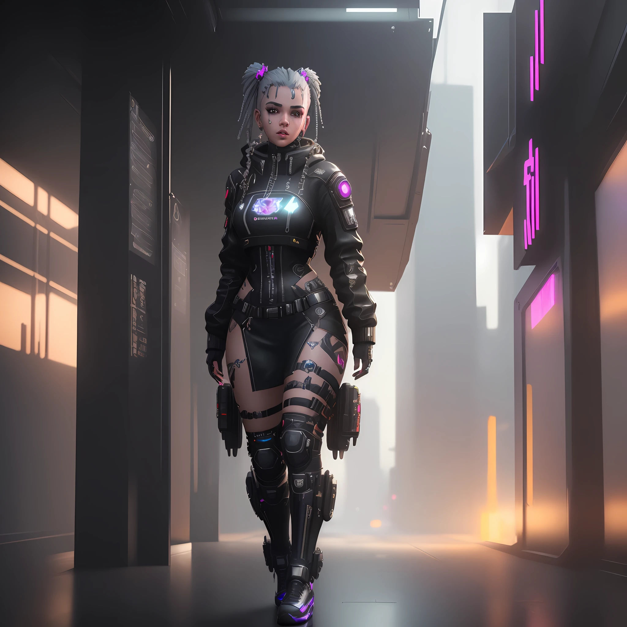 ((beauty, girl)|(beautiful, woman)), (dark, cyberpunk), (Tentacion, rapper), (perfect, creative, precision, unreal engine 5), (futuristic, medieval), ((4k, 8k):0.8, ultra-detailed, high resolution:0.8), (attempt on details), wide shot.