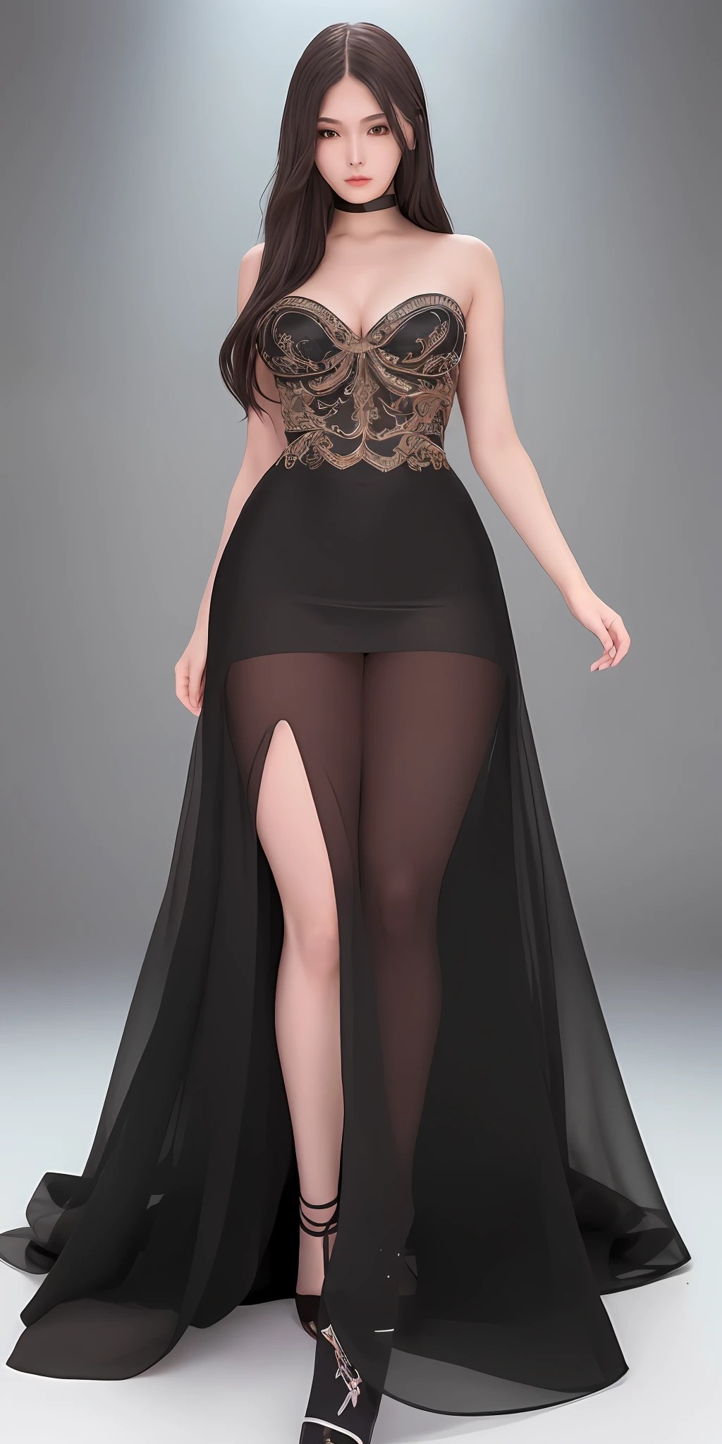 UHD, anatomically correct, textured skin, best quality, Tyndall effect, an extremely delicate and beautiful girl, 22 years old, charming and delicate beautiful face, lively and beautiful black eyes, slender figure, water-colored eyes, gorgeous and bright palace, exquisite decoration, ultra-detailed porcelain dress, shallow gauze wide-sleeved skirt, perfectly outline the curves of the figure, very delicate and beautiful clothes, double hand skirt, trotting all the way, beautiful flowing hair, ultimate fantasy, bare shoulders, cinematic texture