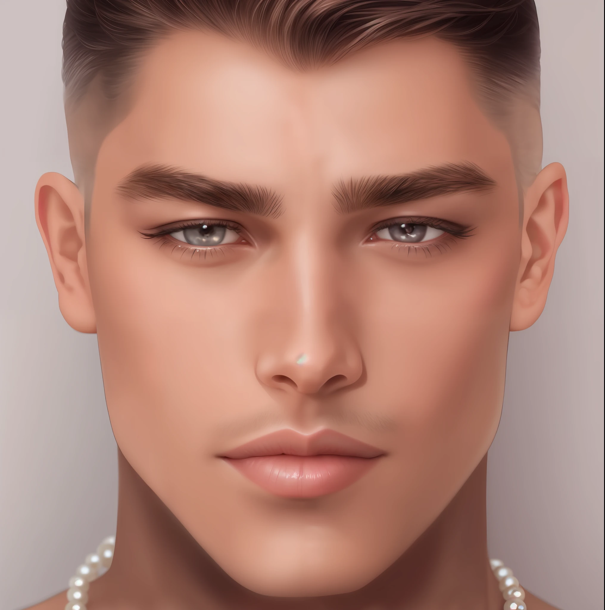 a close up of a man with a pearl necklace and a pearl necklace, handsome detailed face, detailed realistic face, real detailed face, ultra realistic faces, with detailed facial features, detailed and realistic face, ultra realistic face, realistic detailed face, handsome stunning realistic, highly detailed realistic face, detailed and realistic faces, realistic and detailed face, accurate ultra realistic faces