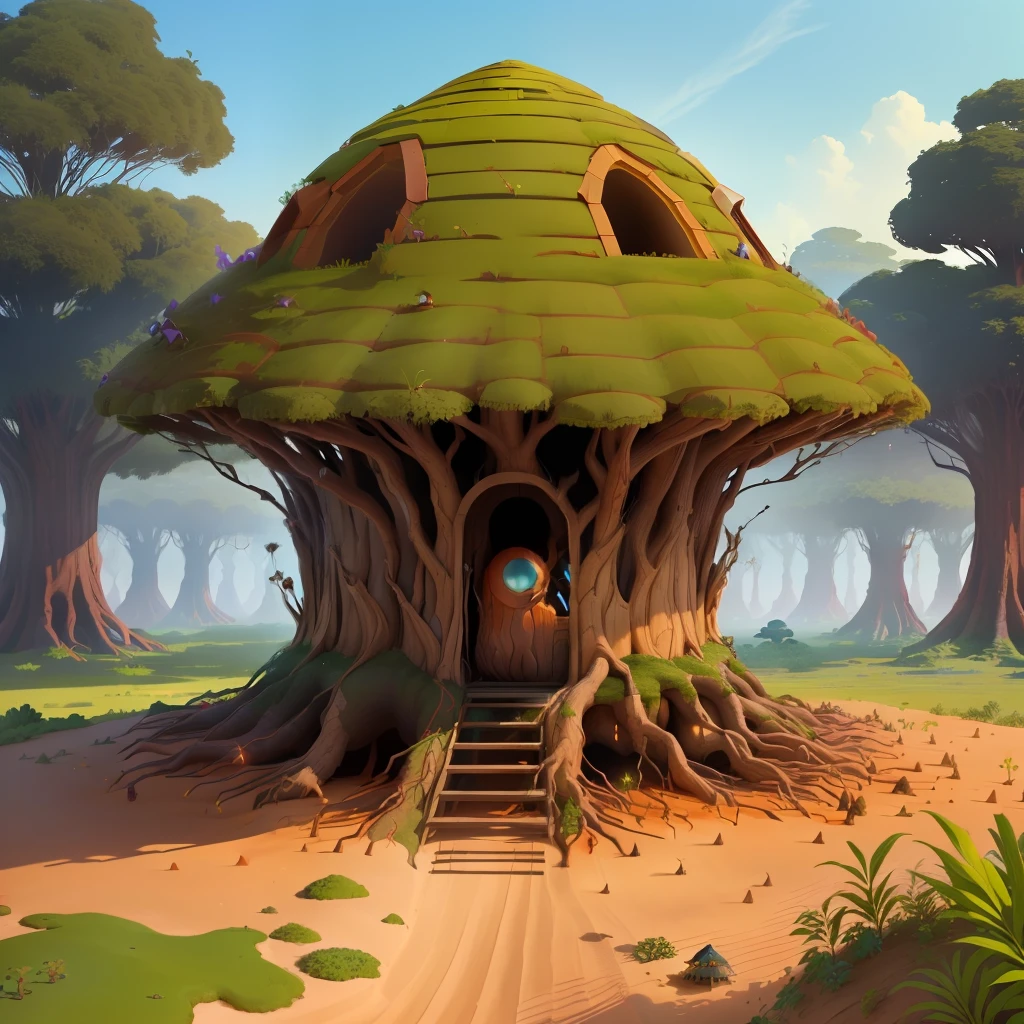 anthill full of fire ants and Groot hut
