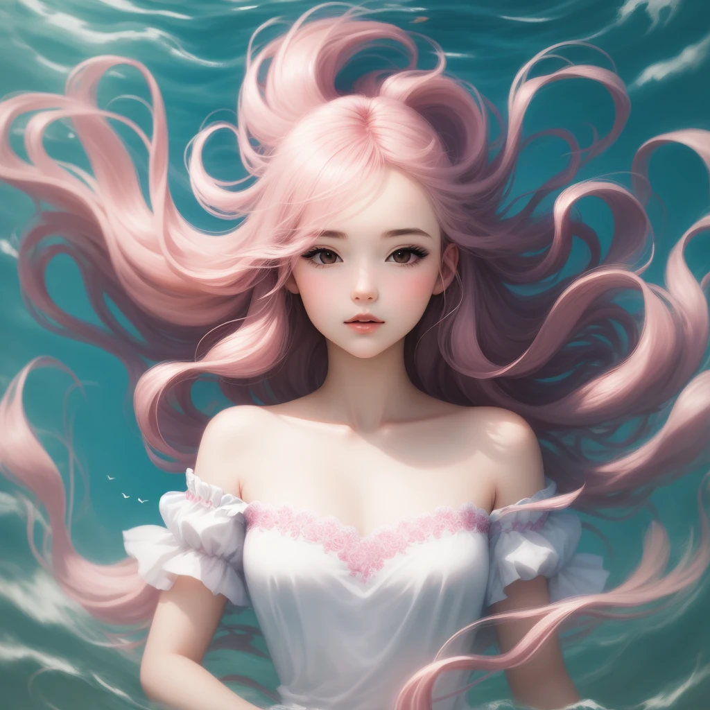Femme and floating hair