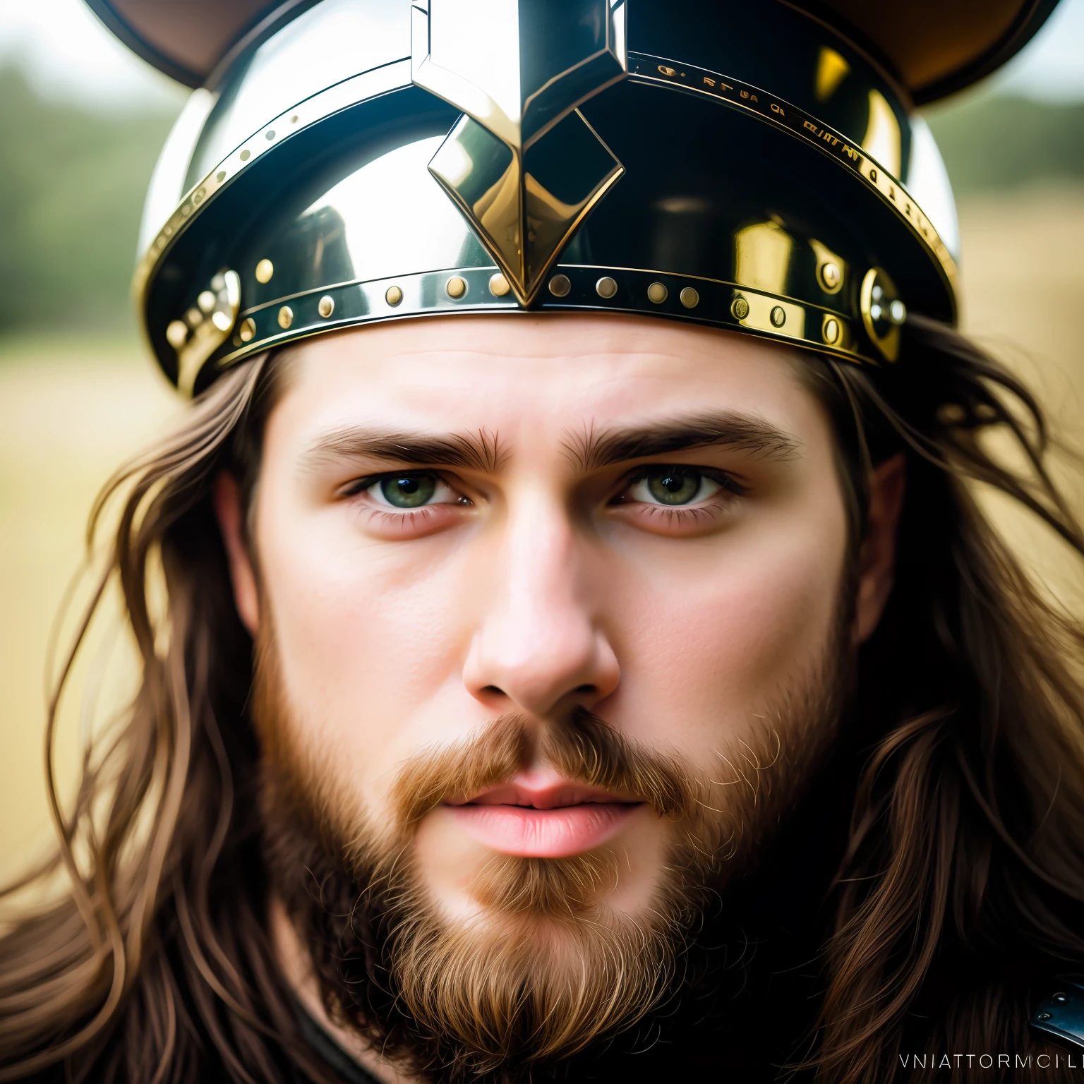 A photorealistc portraif of a stunningly Handsome male viking warrior, plate mail, paladin, close-up portrait, photograph, in the style of Martin Schoeller, detailed symmetric realistic face, extremely detailed natural texture, peach fuzz, long hair, masterpiece, absurdres, nikon d850 film stock photograph, kodak portra 400 camera f1.6 lens, extremely detailed, amazing, fine detail, rich colors, hyper realistic lifelike texture, dramatic lighting, unrealengine, trending on artstation, cinestill 800 tungsten, looking at the viewer, photo realistic, RAW photo, TanvirTamim, high quality, highres, sharp focus, extremely detailed, cinematic lighting, 8k uhd,-imagine-
