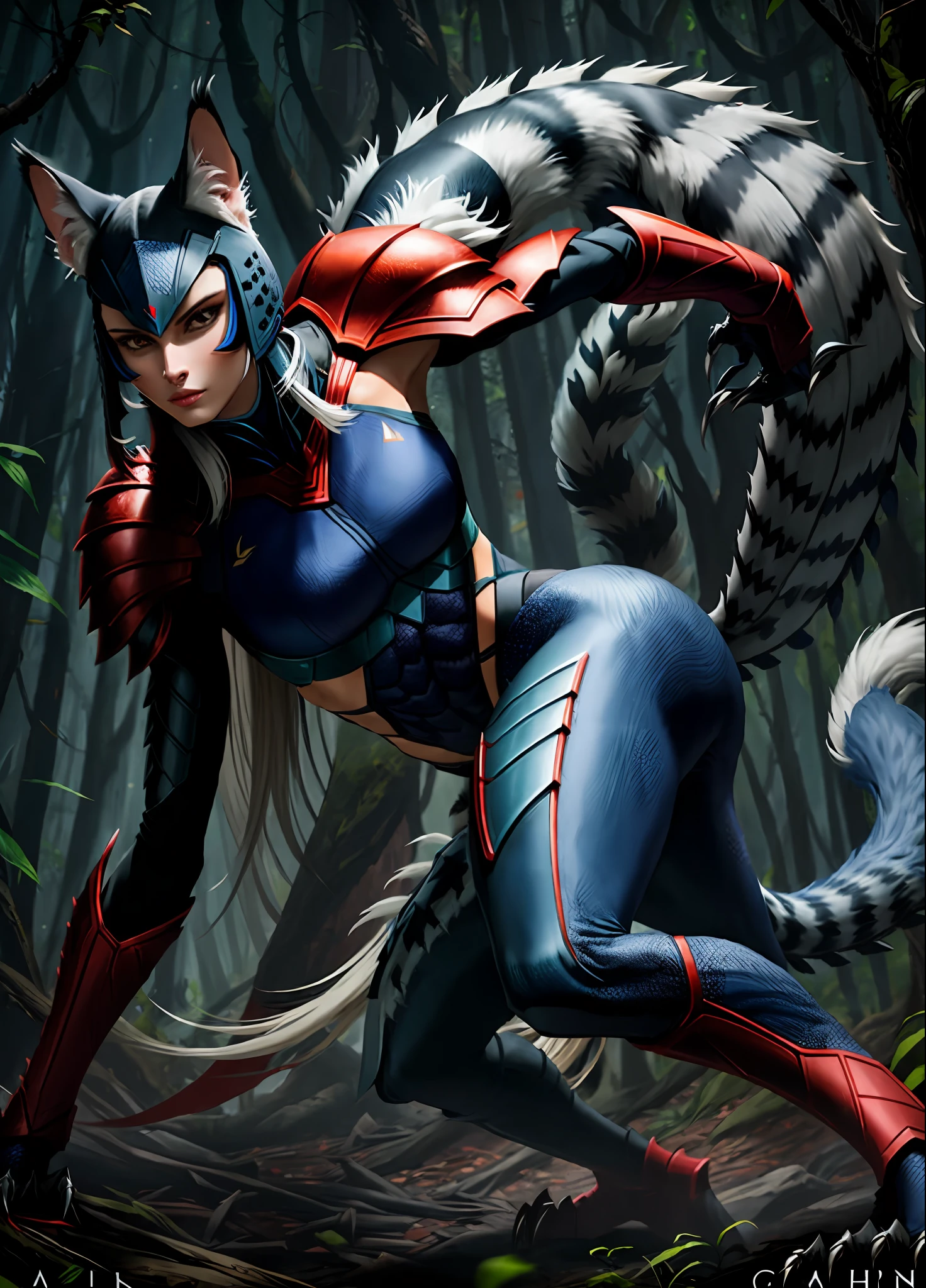 Long, sleek, quadrupedal, keratin natural armor, claws, long tail
