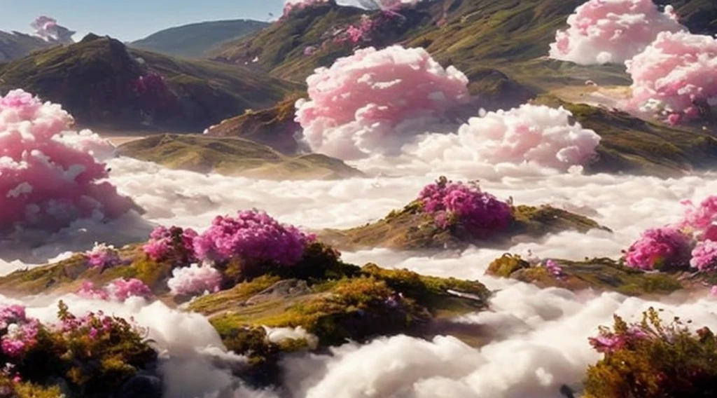 a discodifland with swirling clouds and flowers, artstation, sharp focus, inspiring 8k wallpaper