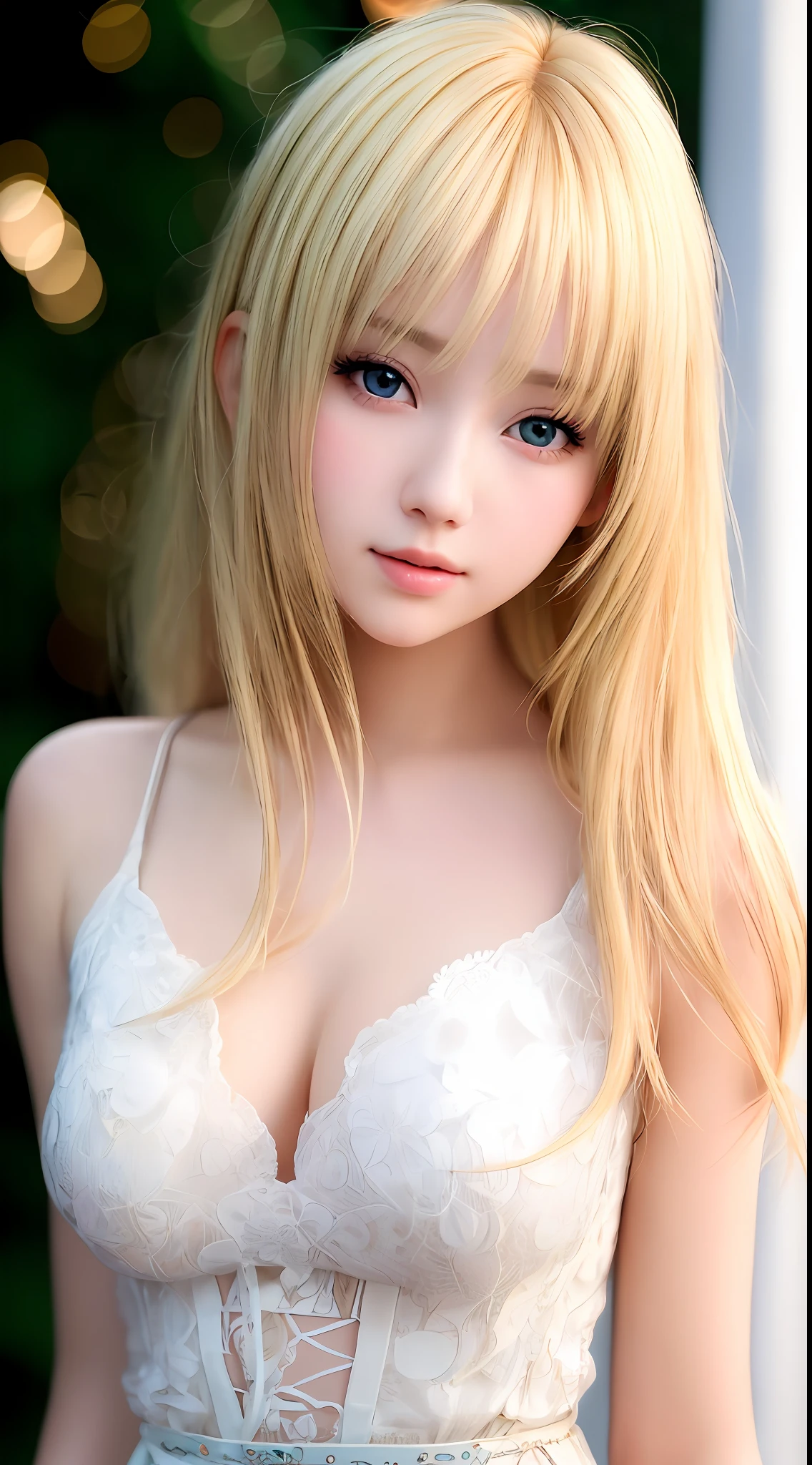 best quality, masterpiece, 1girl, Beautiful face, (blonde hair), (photo realistic:1.3), rim lighting, (high detailed skin:1.2), 8k uhd, dslr, high quality, high resolution, 4k, 8k, Bokeh,  absurdres, best ratio four finger and one thumb, (realistic:1.3), ulzzang, cute kawaii 1girl,