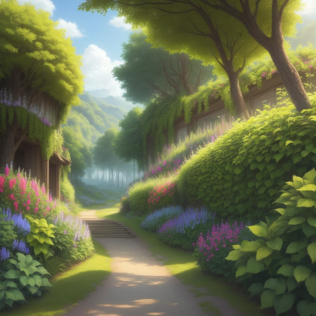 the scenes should be in the nature, with colorful plants around, and the textile should be more visible