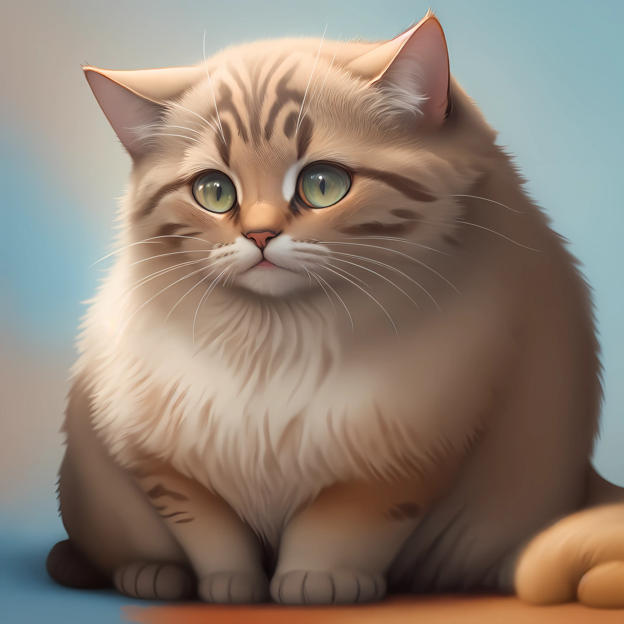 Desenho, Gato fofo, Color Field painting, anatomically correct, 4K