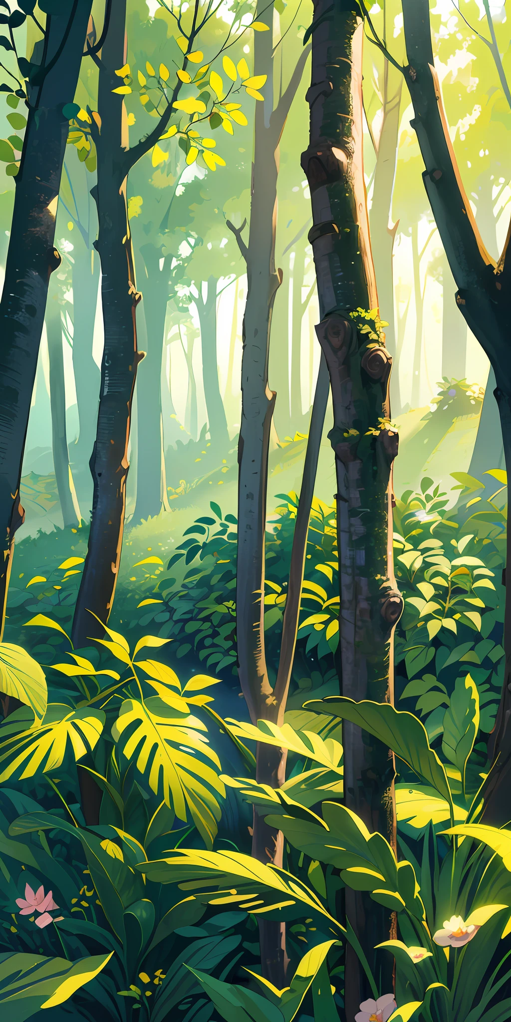 Masterpiece, best quality, (very detailed CG unity 8k wallpaper) (best quality), (best illustration), deers, (best shadows) Nature's delicate leaves petals of various colors falling in the air light Tracking, super detailed --v6