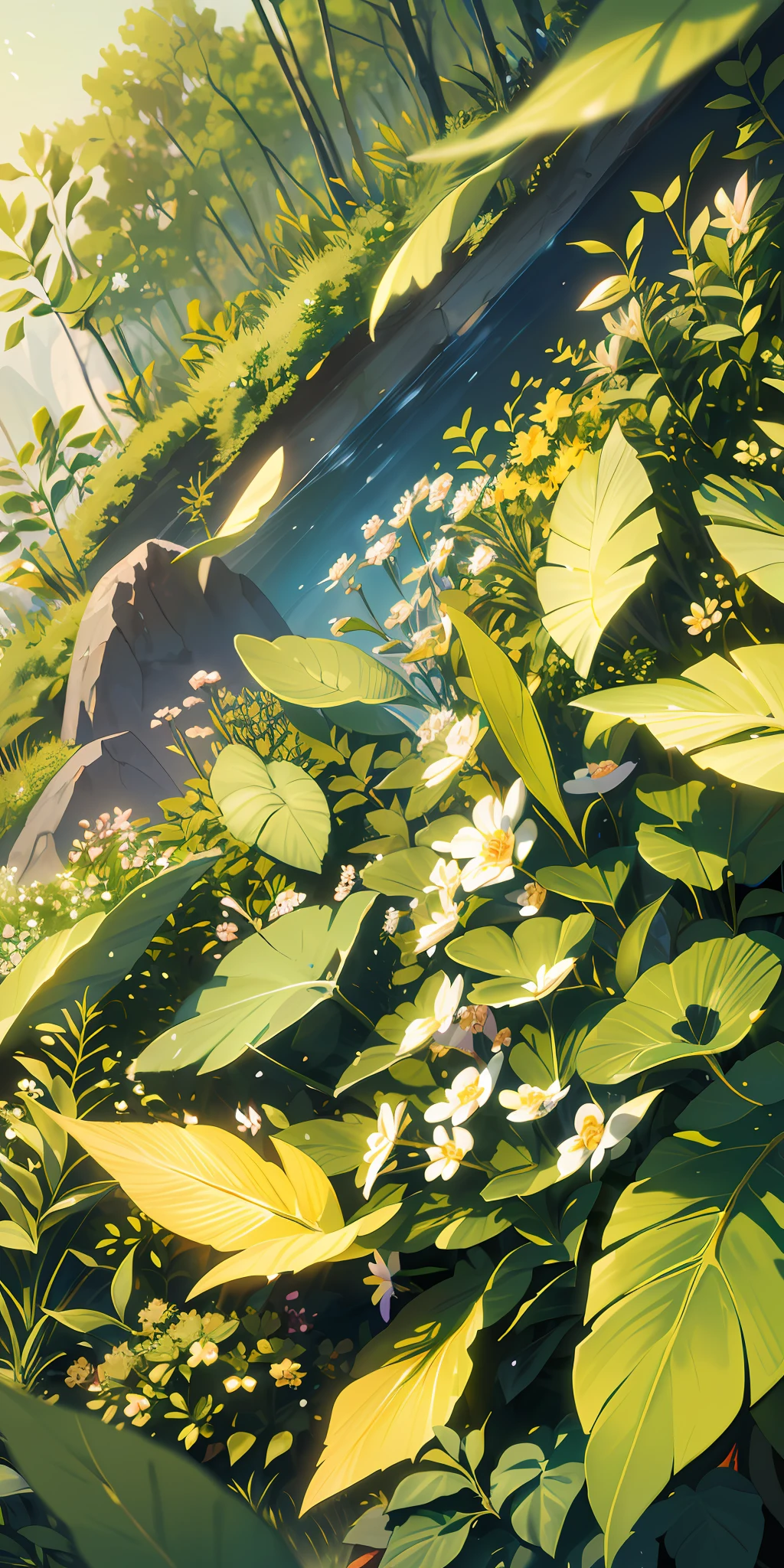 Masterpiece, best quality, (very detailed CG unity 8k wallpaper) (best quality), (best illustration), (best shadows) Nature's delicate leaves petals of various colors falling in the air light Tracking, super detailed --v6