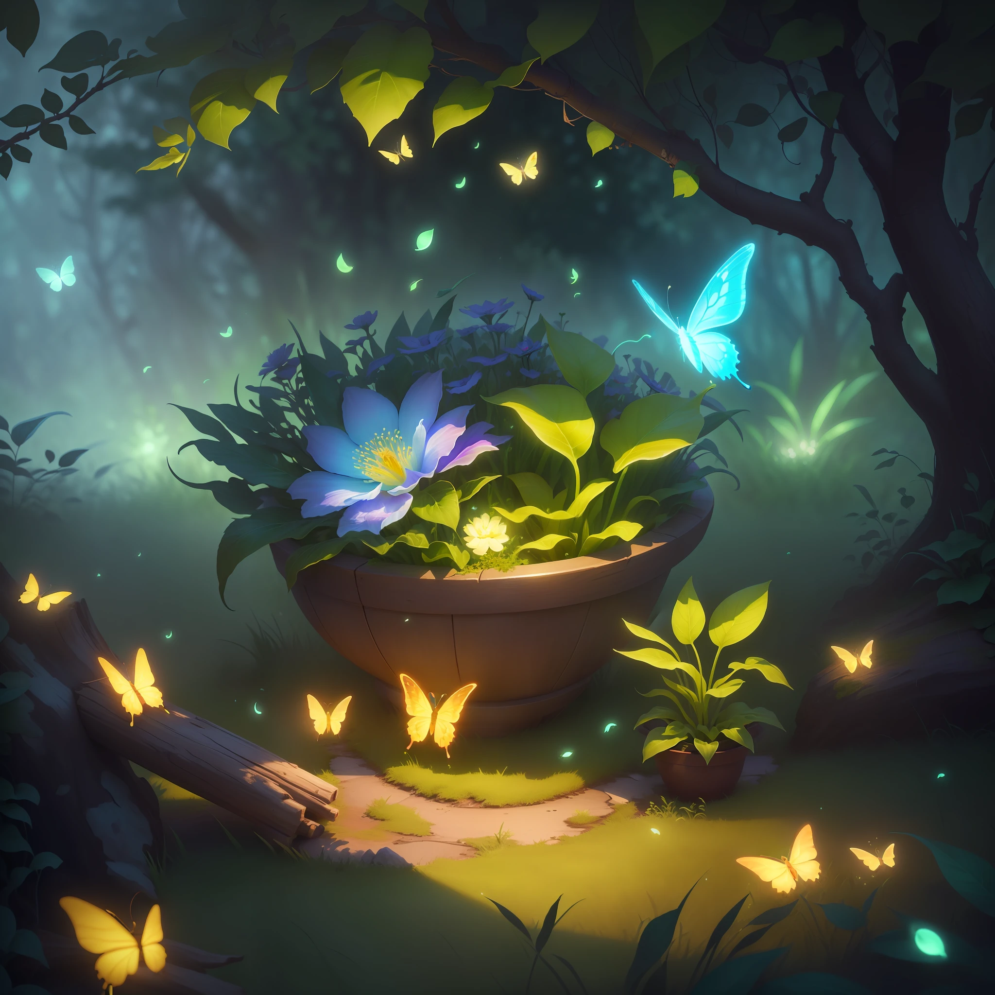 Masterpiece, best quality, (very detailed CG unity 8k wallpapers), (best quality), (best illustrations), (best shadows), flower basket,spring season, flowers, (natural elements), (jungle theme), (leaves), ( fireflies), butterflies, (delicate leaves), (glow), (particle effects). , isometric 3D, Octane rendering, ray tracing, super detailed,bright sunlight,game art,8k, Beautiful Lighting,ultra-detailed, volumetric lighting, fantasy grassland,game assets,warcraft, rayman