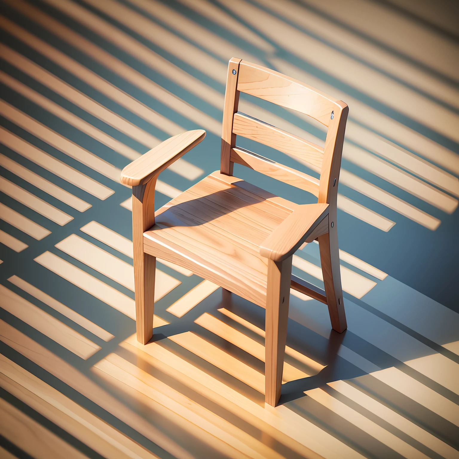 isometric view of a wooden chair, isometric view, isometric 3d, 3d render, ultra realistic --v 6