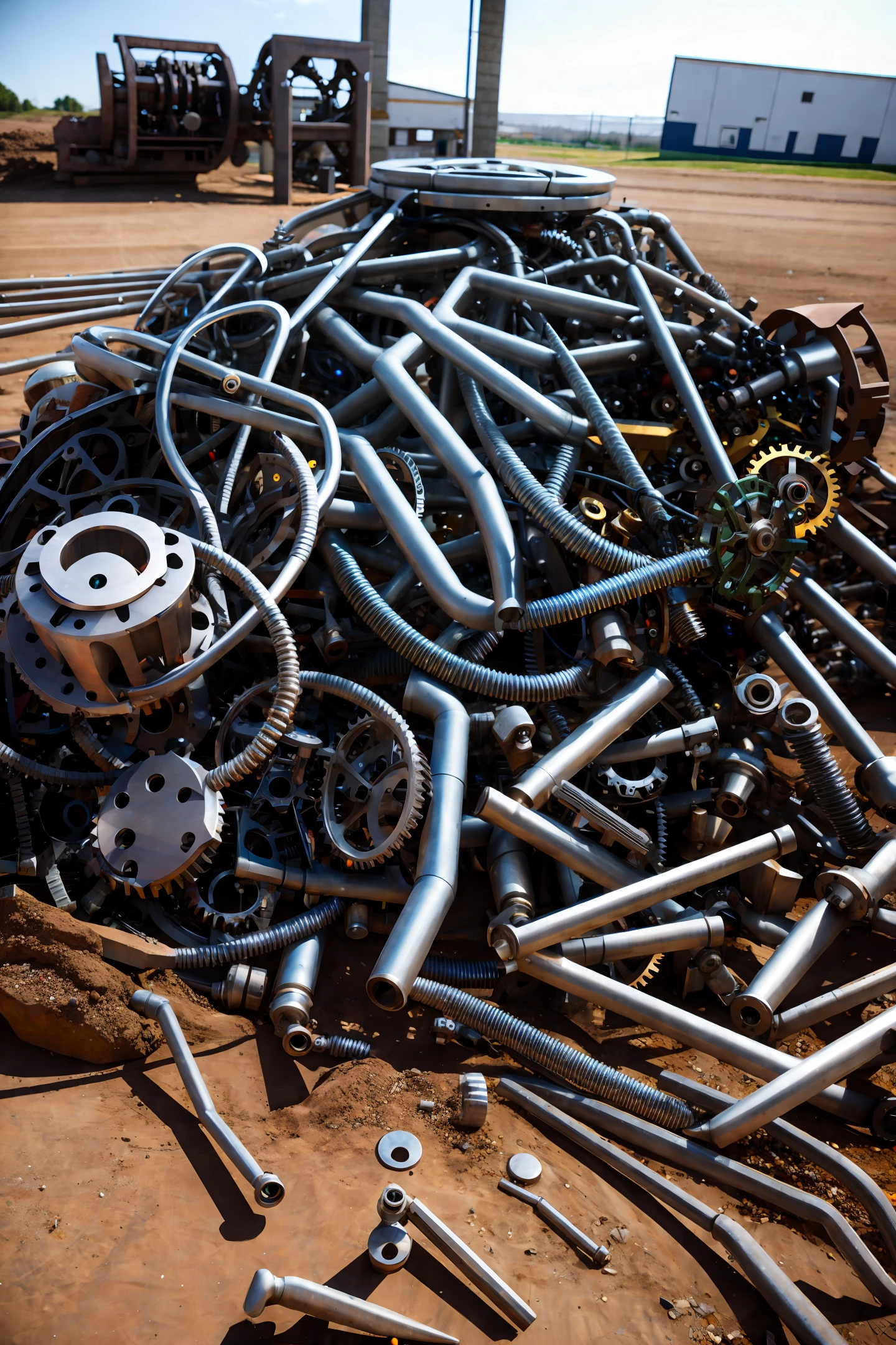 a mound of mechanical parts