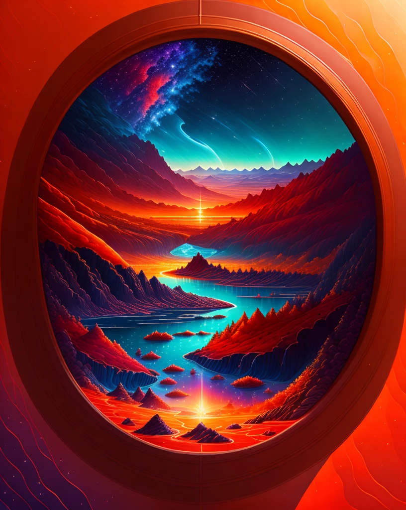 A beautiful earth filled with water and lava, intricate, masterpiece, expert, insanely detailed, 4k, composition, framing, centered, symmetry, painted, intricate, volumetric lighting, beautiful, rich deep colors masterpiece, sharp focus, ultra detailed, in the style of dan mumford and marc simonetti, astrophotography