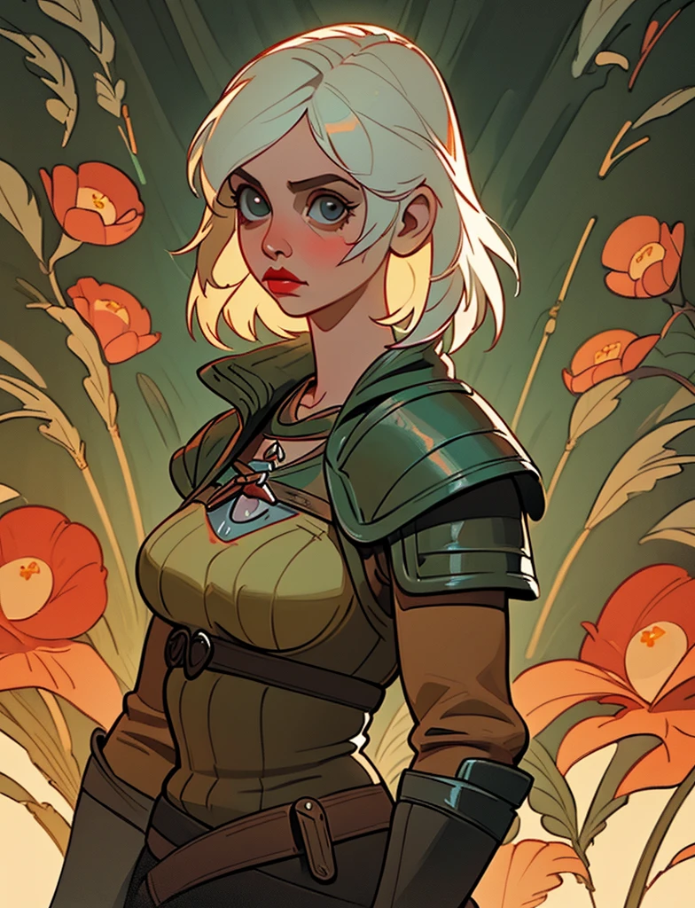 (best quality, masterpiece), 1girl, upper body, looks at the viewer, Cirilla, The Witcher, Ciri,