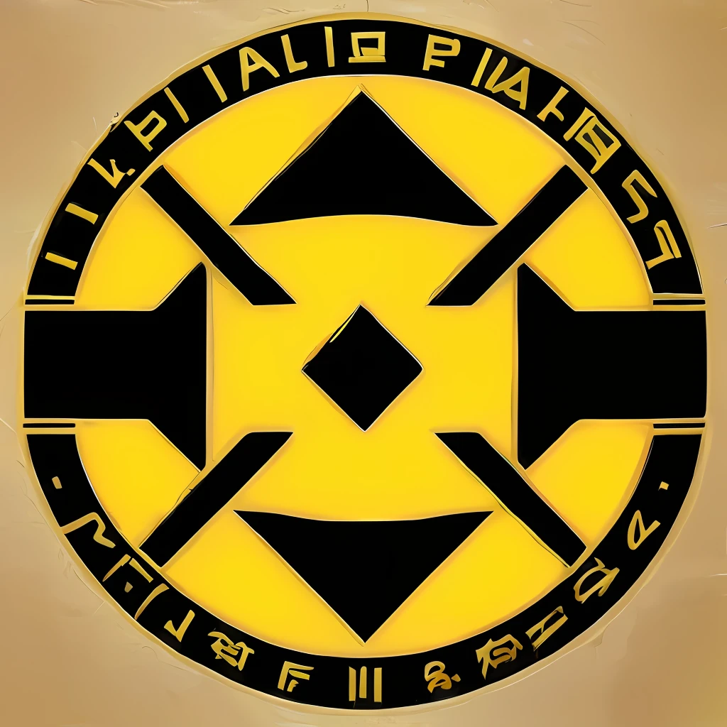 (extremely detailed illustration, masterpiece, best quality),(black and yellow logogotypes:1.2,high detalization)