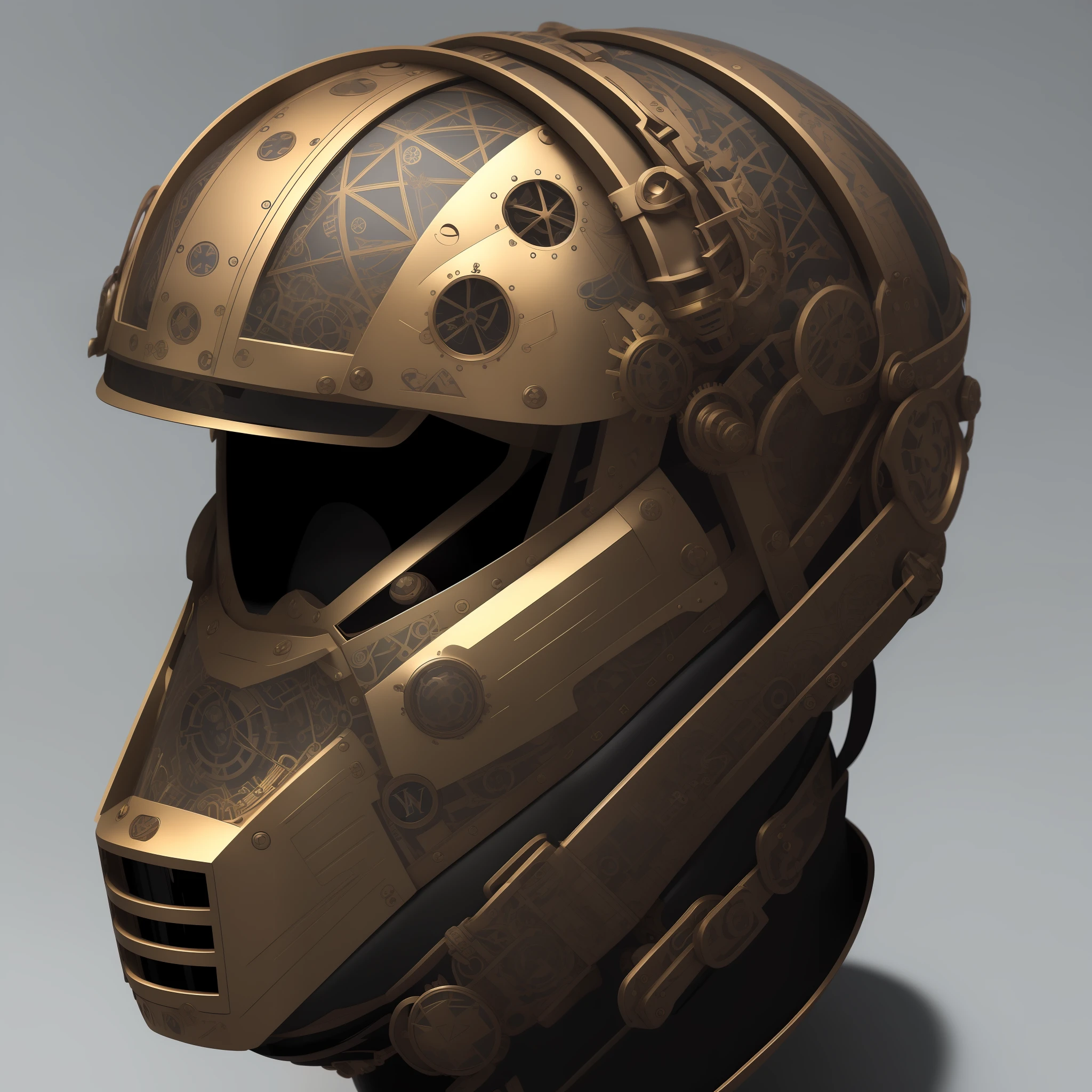 vivid colorful steampunk mask minimalist art robot ninja helmet STYLE LOUIS VUITTON WITH LOGOS, global lighting ray tracing hdr fanart arstation by Sung Choi and Eric Pfeiffer and Gabriel Garza and Casper Konefal