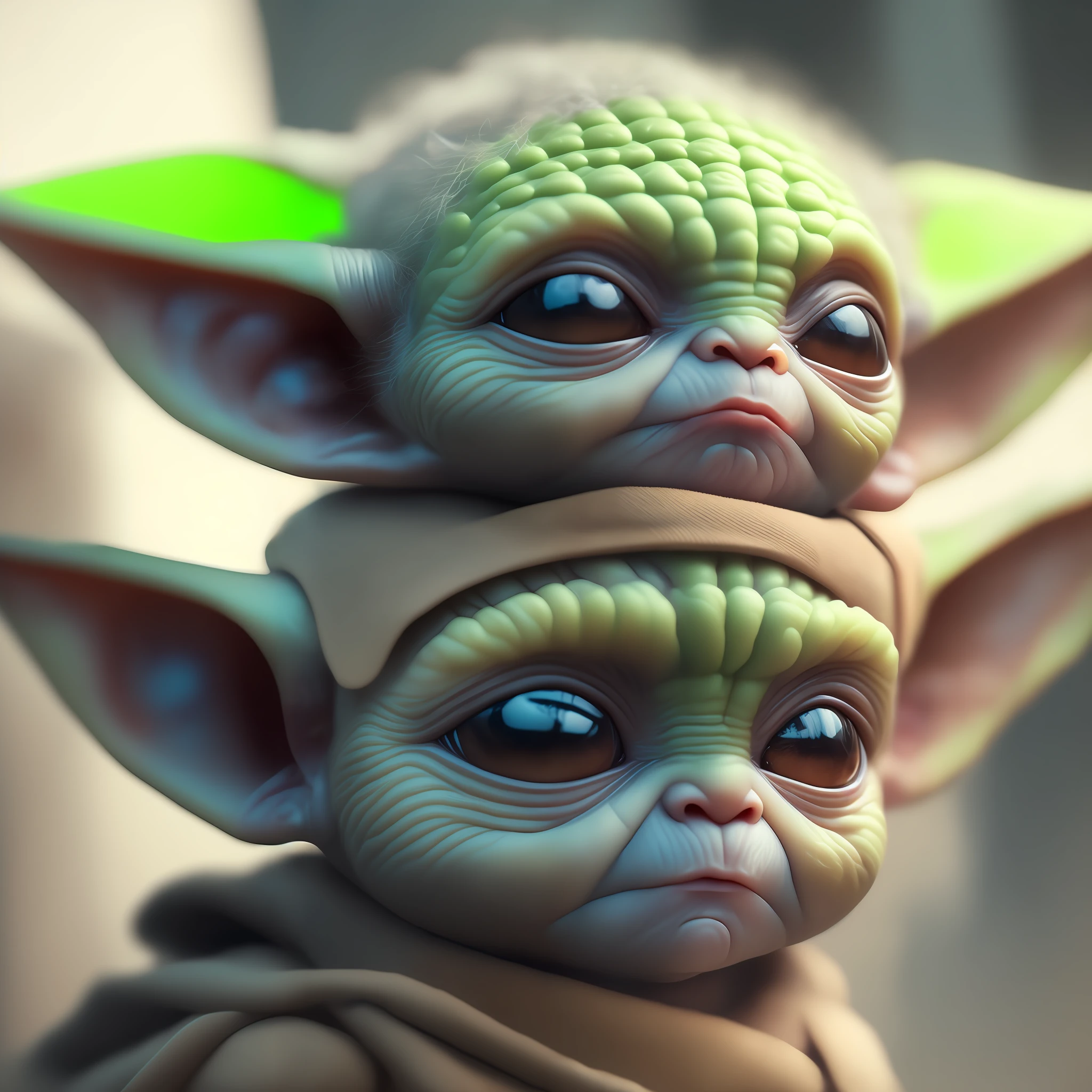 realistic portrait of pdalns as baby yoda , 4k, high detailed, cinematic