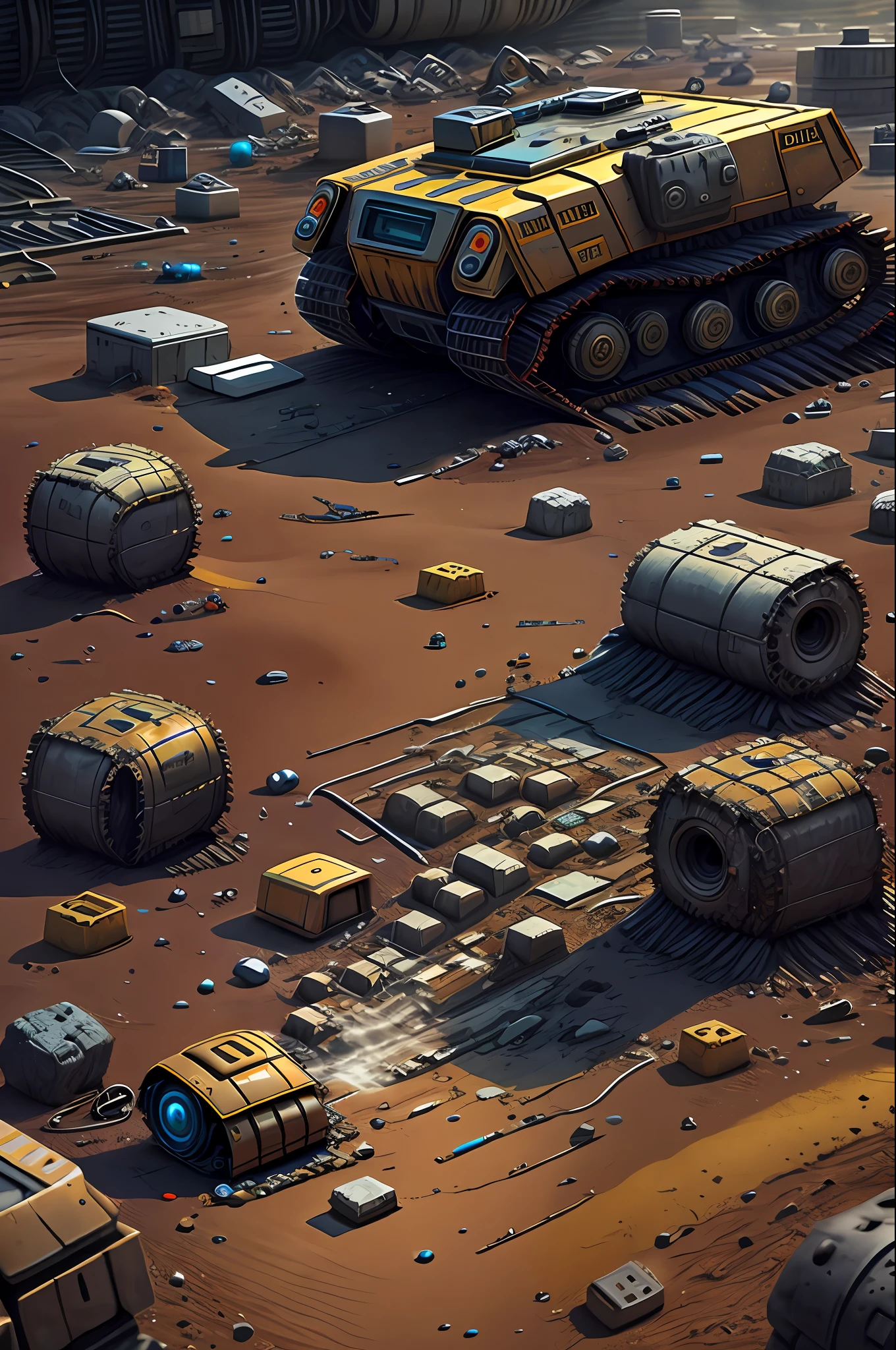 walle robot cleaning debris on the Earth's surface