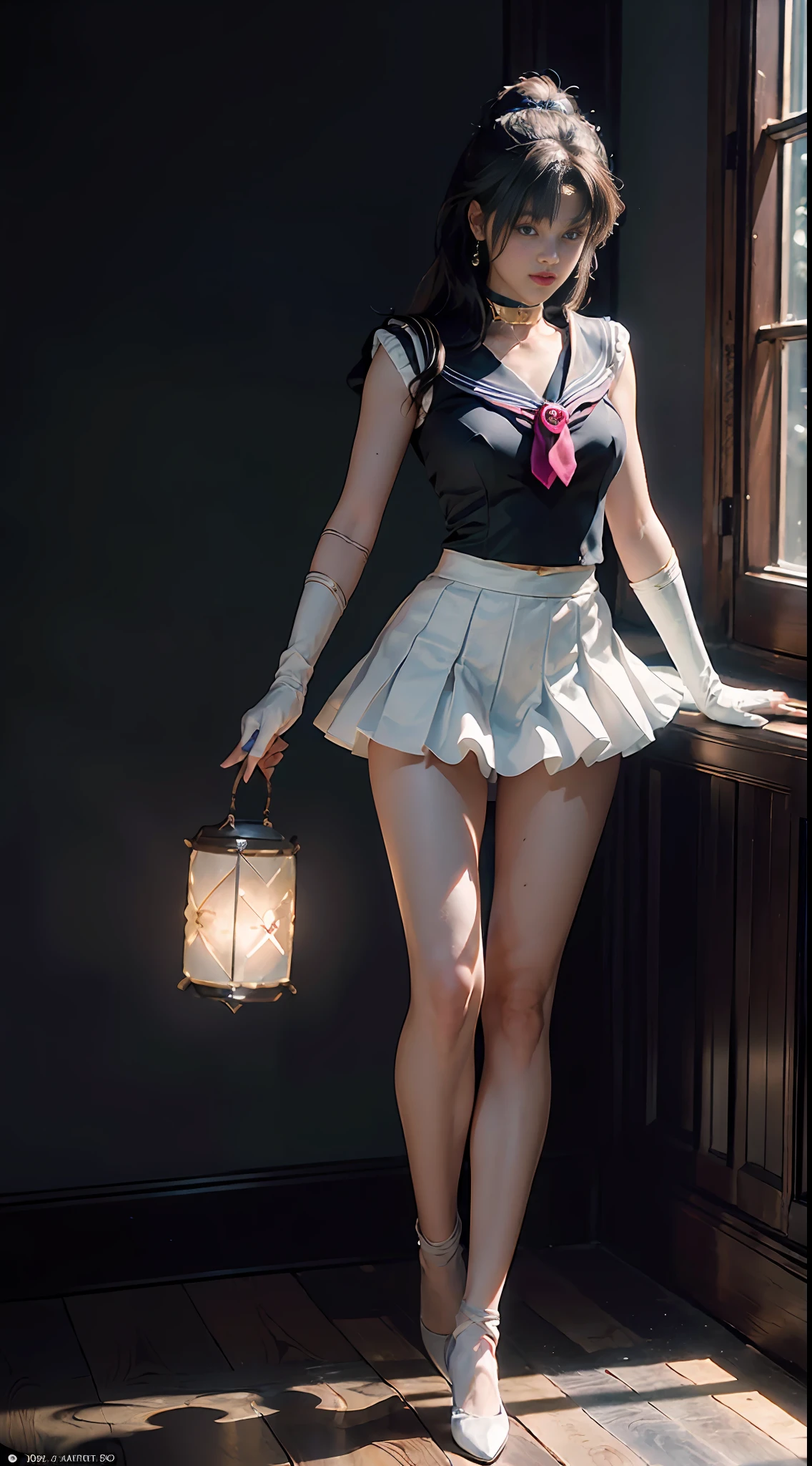 (CG Unity 8K wallpaper with extreme detail, masterpiece, highest quality), (exquisite lighting and shadow, highly dramatic picture, cinematic lens effect), (Sailor Moon: 1.1), double tail, blue eyes, white gloves, mini skirt, dynamic pose), (excellent detail, excellent lighting, wide angle), (excellent rendering and excellent rendering),