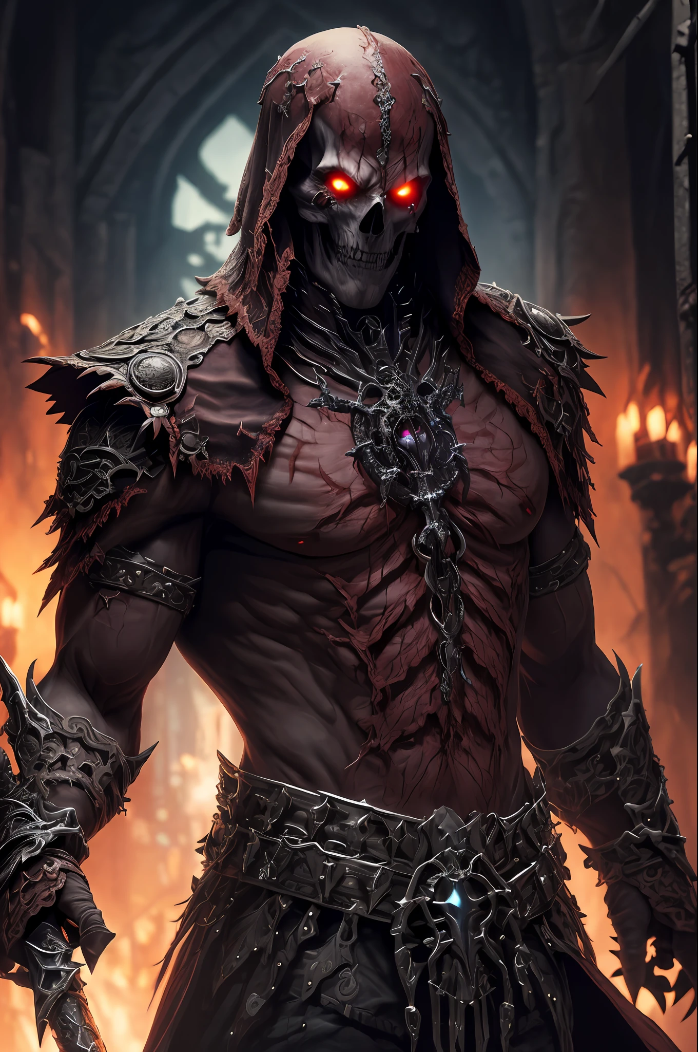 (extremely detailed 8k wallpaper), a medium shot photo of a fearful necromancer, intricate, high detail, dramatic