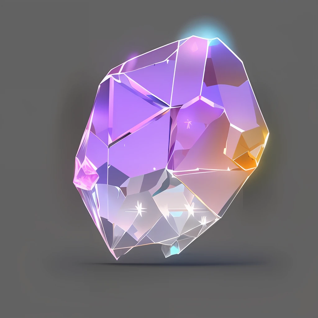 Transparent crystal material, soft image coloring, stylized shadows, smooth shadows, very flat shadows, stylized Cel coloring, crystals, game icon assets, clear edges