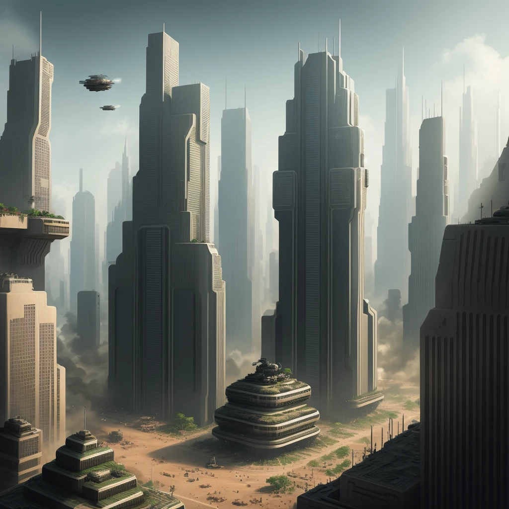 [(lost futuristic city scene full of enemies),(2 men),(camouflaged clothes),(soldiers shooting),(traps),(destruction),(blood),(enemies)]