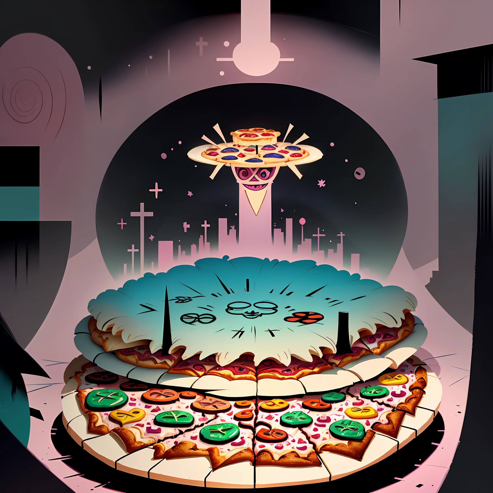 Paul Klee styled pizza