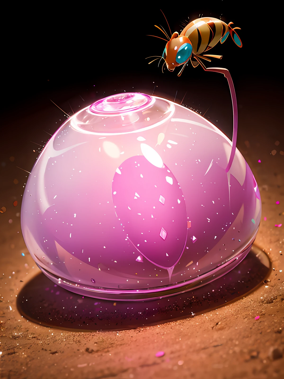 pink hologram anthill candy ant