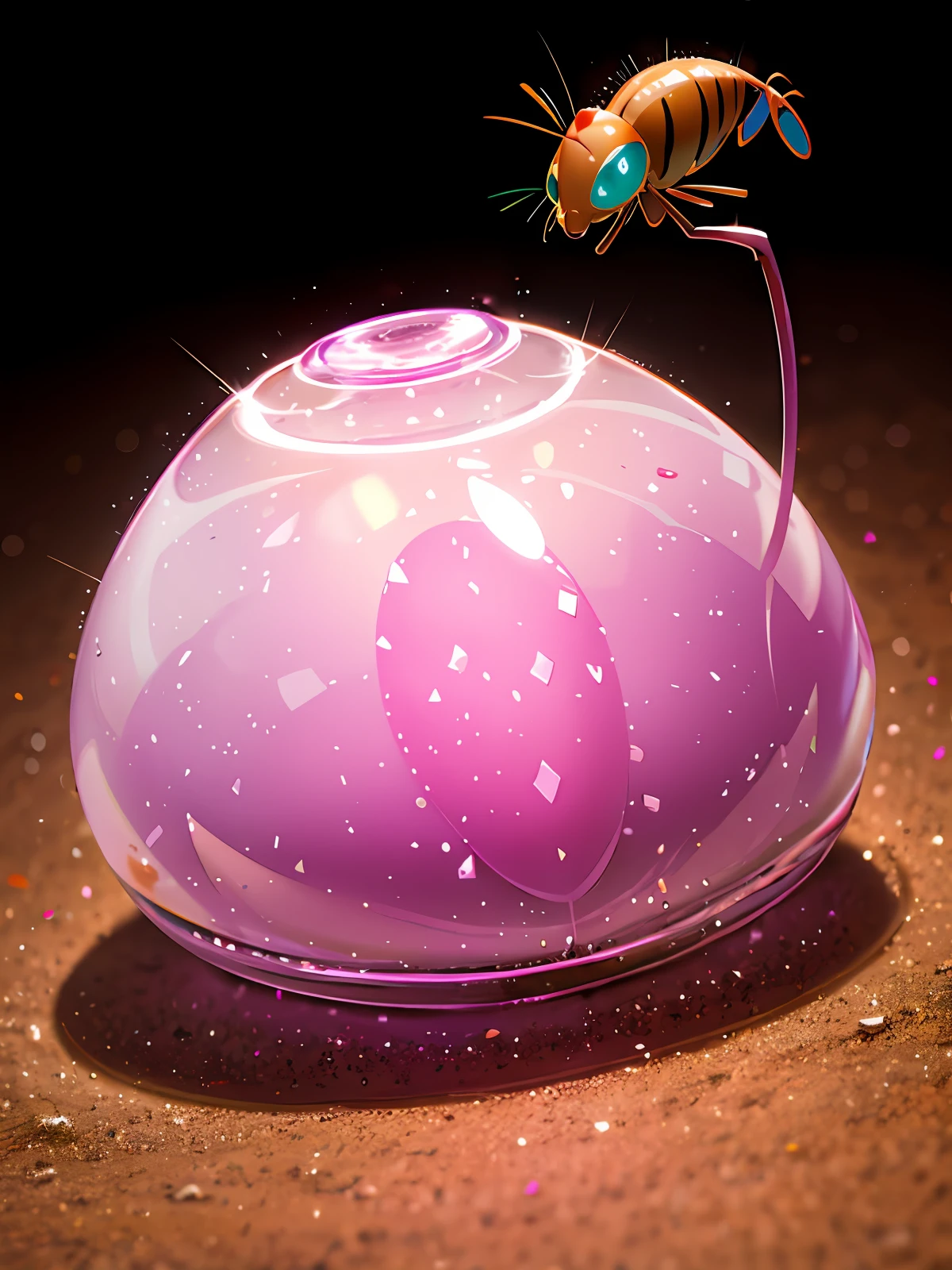 pink hologram anthill candy ant