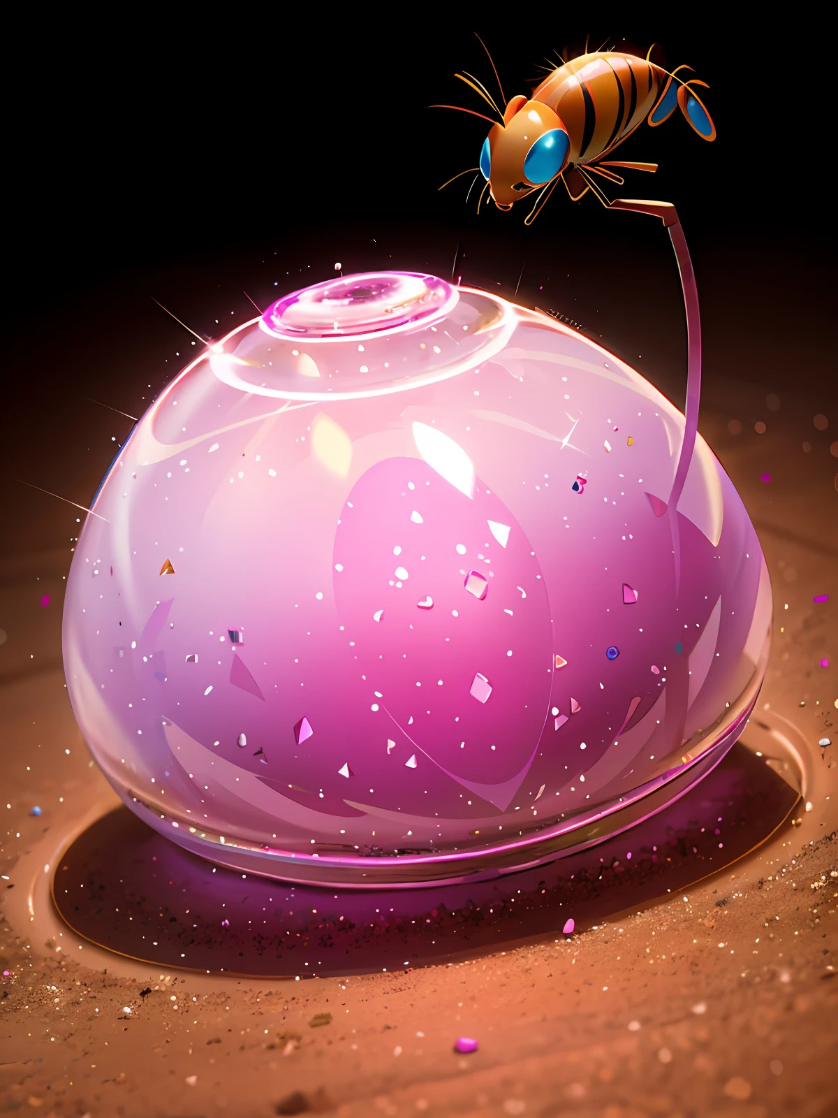 pink hologram anthill candy ant