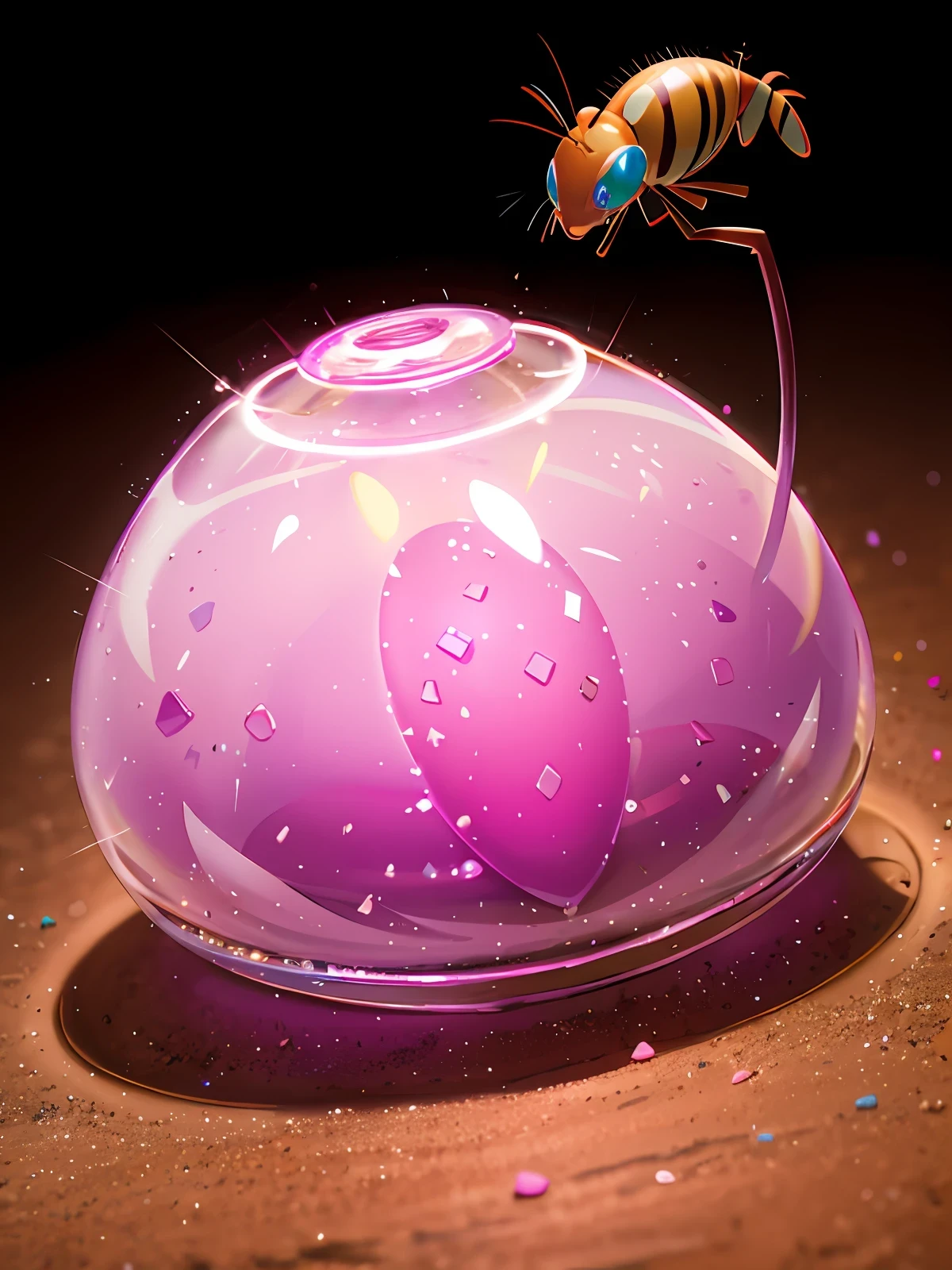 pink hologram anthill candy ant