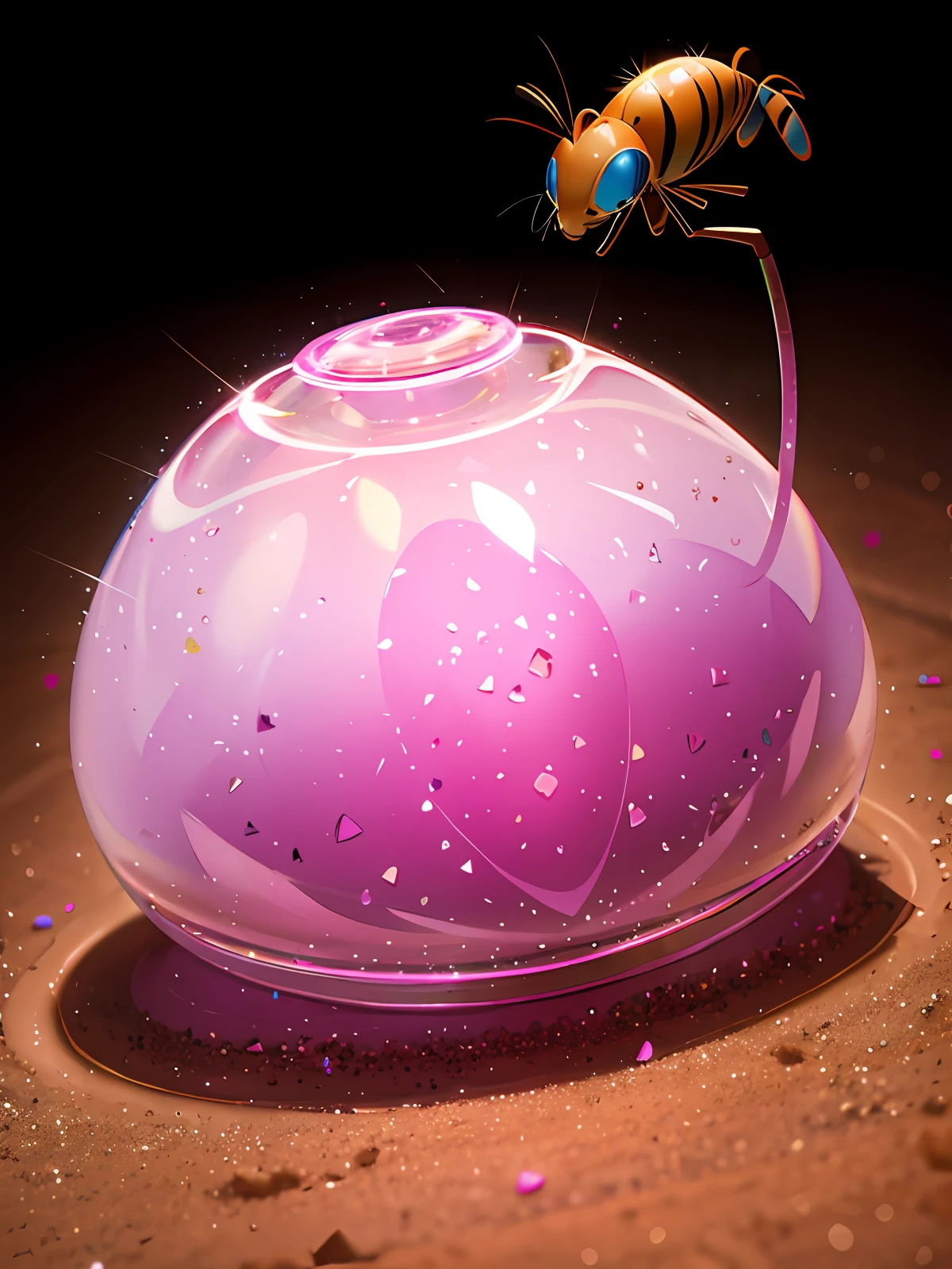 pink hologram anthill candy ant