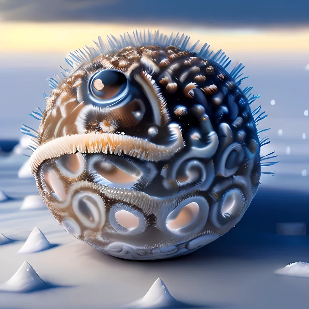 hyper realistic anthill sun with rings of ice